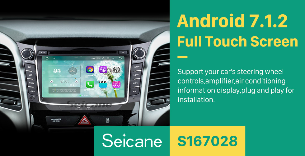 Seicane 2011 2012 2013 Hyundai I30 Android 5.1.1 Radio GPS navigation system with Bluetooth DVD Player HD 1024*600 touch screen OBD2 DVR Rearview camera TV 1080P Video 3G WIFI Steering Wheel Control USB SD Quad-core CPU Mirror link Seicane 2011 2012 2013 Hyundai I30 Android 5.1.1 Radio GPS navigation system with Bluetooth DVD Player HD 1024*600 touch screen OBD2 DVR Rearview camera TV 1080P Video 3G WIFI Steering Wheel Control USB SD Quad-core CPU Mirror link