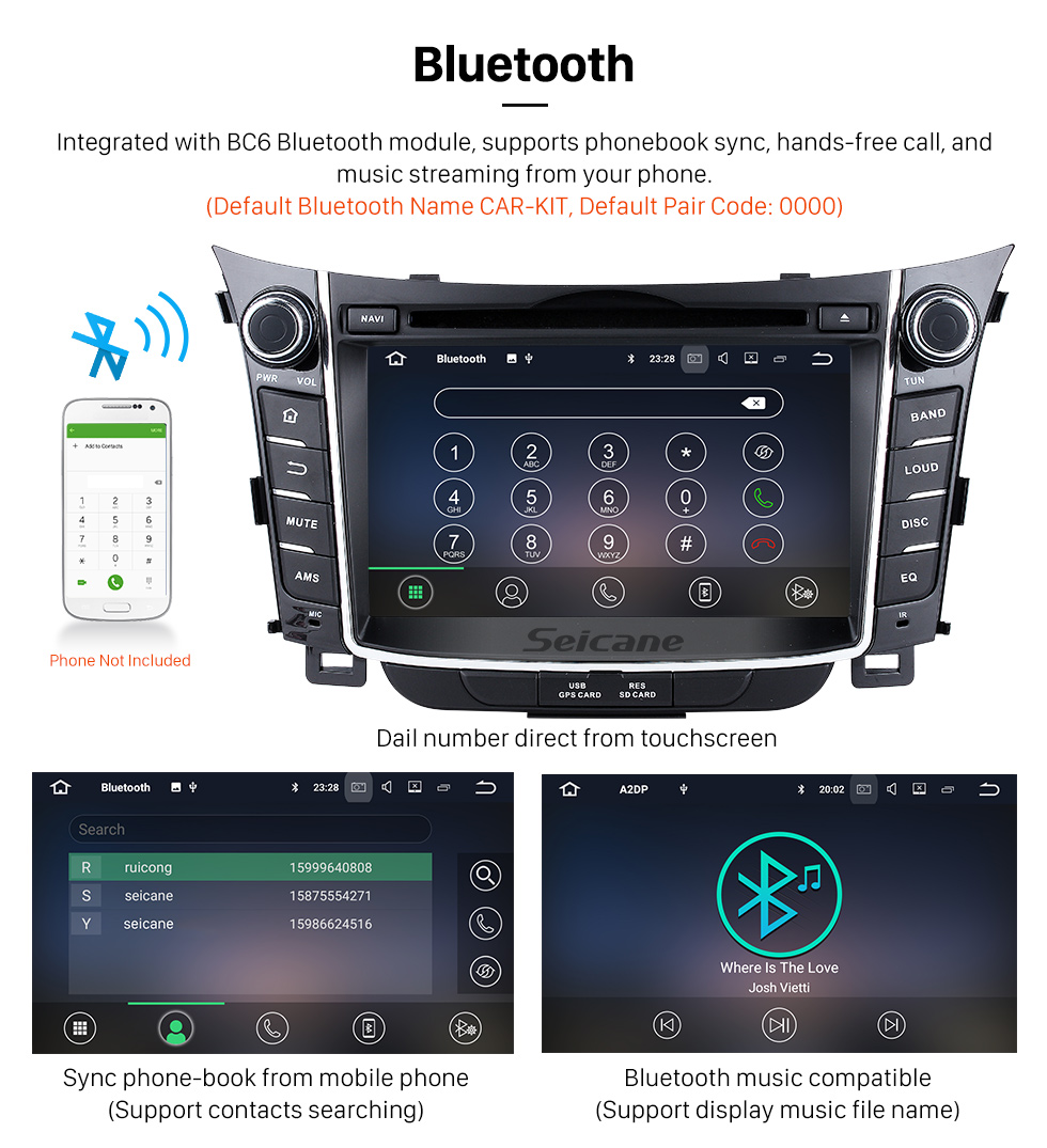 Seicane 2011 2012 2013 Hyundai I30 Android 5.1.1 Radio GPS navigation system with Bluetooth DVD Player HD 1024*600 touch screen OBD2 DVR Rearview camera TV 1080P Video 3G WIFI Steering Wheel Control USB SD Quad-core CPU Mirror link Seicane 2011 2012 2013 Hyundai I30 Android 5.1.1 Radio GPS navigation system with Bluetooth DVD Player HD 1024*600 touch screen OBD2 DVR Rearview camera TV 1080P Video 3G WIFI Steering Wheel Control USB SD Quad-core CPU Mirror link