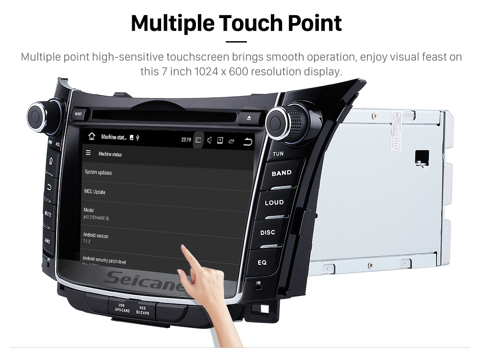 Seicane 2011 2012 2013 Hyundai I30 Android 5.1.1 Radio GPS navigation system with Bluetooth DVD Player HD 1024*600 touch screen OBD2 DVR Rearview camera TV 1080P Video 3G WIFI Steering Wheel Control USB SD Quad-core CPU Mirror link Seicane 2011 2012 2013 Hyundai I30 Android 5.1.1 Radio GPS navigation system with Bluetooth DVD Player HD 1024*600 touch screen OBD2 DVR Rearview camera TV 1080P Video 3G WIFI Steering Wheel Control USB SD Quad-core CPU Mirror link