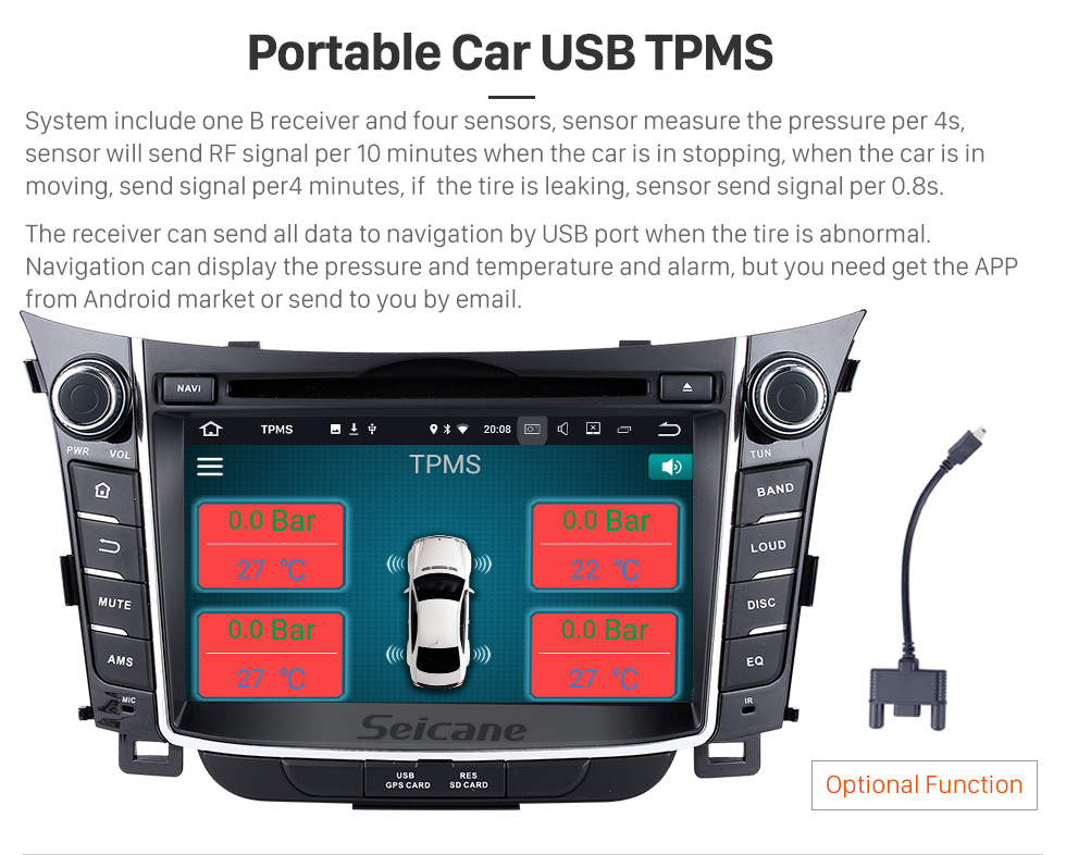Seicane 2011 2012 2013 Hyundai I30 Android 5.1.1 Radio GPS navigation system with Bluetooth DVD Player HD 1024*600 touch screen OBD2 DVR Rearview camera TV 1080P Video 3G WIFI Steering Wheel Control USB SD Quad-core CPU Mirror link Seicane 2011 2012 2013 Hyundai I30 Android 5.1.1 Radio GPS navigation system with Bluetooth DVD Player HD 1024*600 touch screen OBD2 DVR Rearview camera TV 1080P Video 3G WIFI Steering Wheel Control USB SD Quad-core CPU Mirror link
