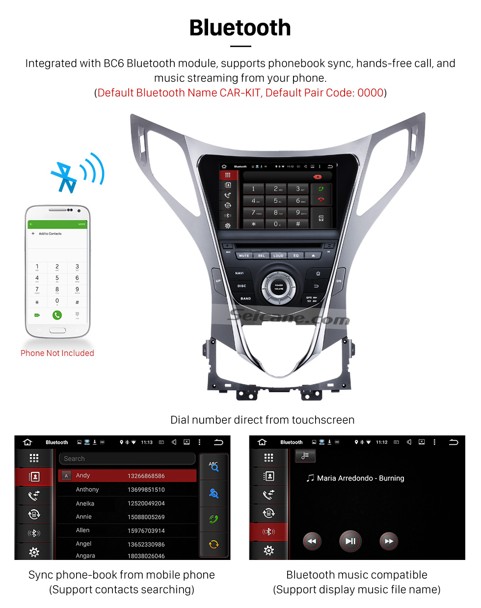 Seicane OEM Android 5.1 Radio GPS DVD player for 2011-2014 Hyundai HG with navigation system HD 1024*600 touch screen OBD2 DVR Rearview camera TV 3G WIFI Steering Wheel Control USB SD Bluetooth 1080P Video Quad-core CPU Mirror link Seicane OEM Android 5.1 Radio GPS DVD player for 2011-2014 Hyundai HG with navigation system HD 1024*600 touch screen OBD2 DVR Rearview camera TV 3G WIFI Steering Wheel Control USB SD Bluetooth 1080P Video Quad-core CPU Mirror link
