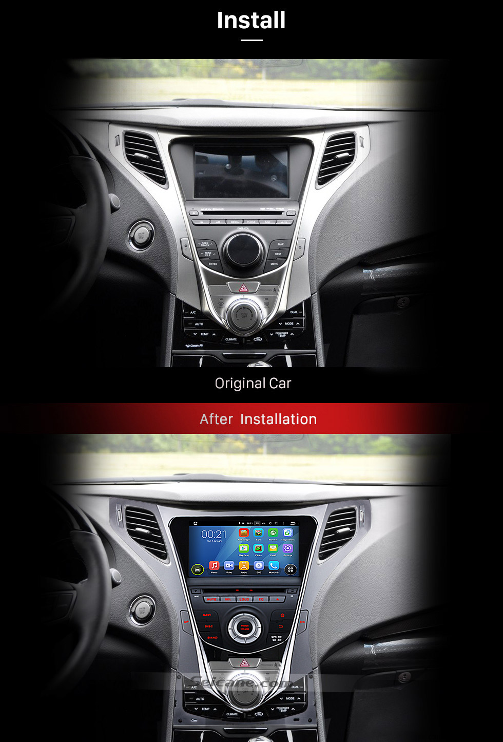 Seicane OEM Android 5.1 Radio GPS DVD player for 2011-2014 Hyundai HG with navigation system HD 1024*600 touch screen OBD2 DVR Rearview camera TV 3G WIFI Steering Wheel Control USB SD Bluetooth 1080P Video Quad-core CPU Mirror link Seicane OEM Android 5.1 Radio GPS DVD player for 2011-2014 Hyundai HG with navigation system HD 1024*600 touch screen OBD2 DVR Rearview camera TV 3G WIFI Steering Wheel Control USB SD Bluetooth 1080P Video Quad-core CPU Mirror link