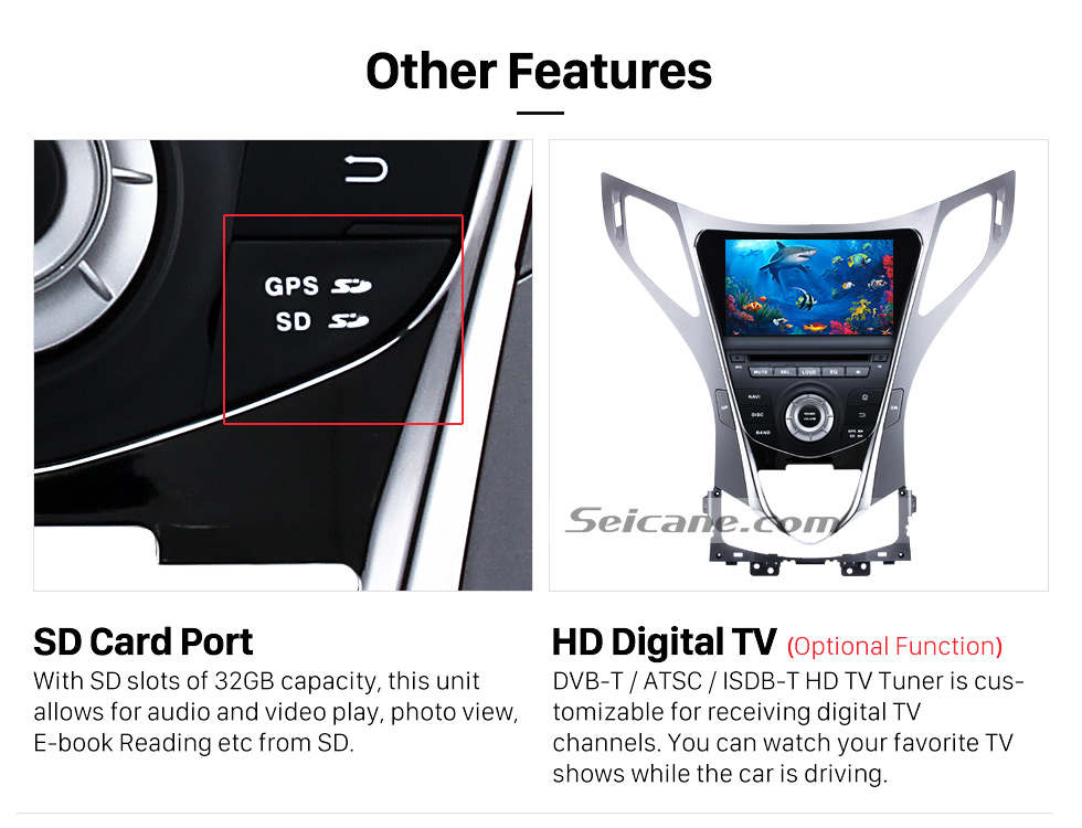 Seicane OEM Android 5.1 Radio GPS DVD player for 2011-2014 Hyundai HG with navigation system HD 1024*600 touch screen OBD2 DVR Rearview camera TV 3G WIFI Steering Wheel Control USB SD Bluetooth 1080P Video Quad-core CPU Mirror link Seicane OEM Android 5.1 Radio GPS DVD player for 2011-2014 Hyundai HG with navigation system HD 1024*600 touch screen OBD2 DVR Rearview camera TV 3G WIFI Steering Wheel Control USB SD Bluetooth 1080P Video Quad-core CPU Mirror link