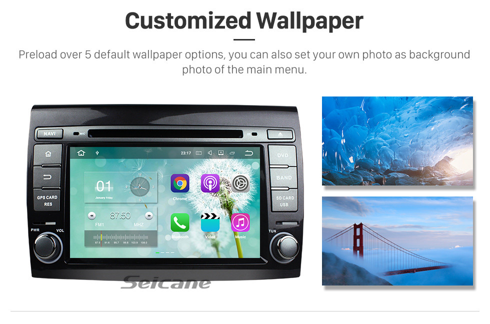 Seicane OEM leitor de DVD Android 7.1 Sistema de Navegação para 2007-2012 FIAT BRAVO com GPS Quatro núcleos CPU LinkMirror Rádio HD 1024*600 Ecrã Tátil OBD2 DVR Retrovisor Câmera TV 1080P Vídeo 3G WIFI Controle de volante Bluetooth USB SD Seicane OEM leitor de DVD Android 7.1 Sistema de Navegação para 2007-2012 FIAT BRAVO com GPS Quatro núcleos CPU LinkMirror Rádio HD 1024*600 Ecrã Tátil OBD2 DVR Retrovisor Câmera TV 1080P Vídeo 3G WIFI Controle de volante Bluetooth USB SD
