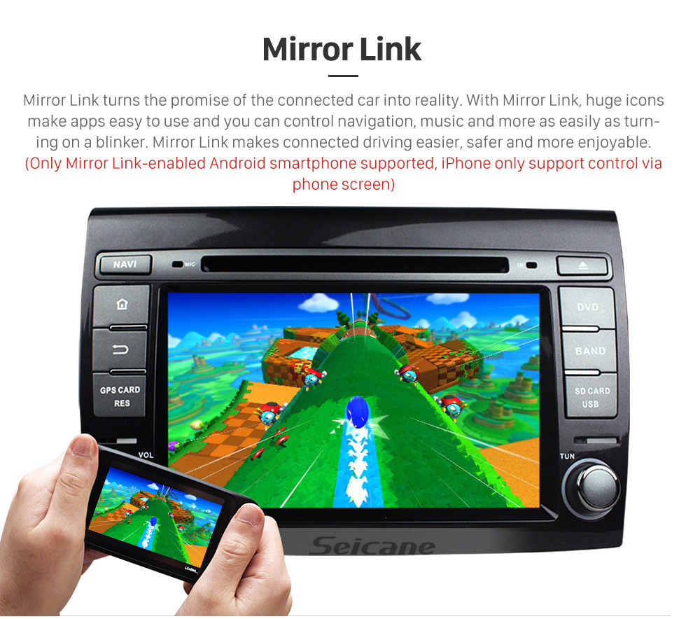 Seicane OEM leitor de DVD Android 7.1 Sistema de Navegação para 2007-2012 FIAT BRAVO com GPS Quatro núcleos CPU LinkMirror Rádio HD 1024*600 Ecrã Tátil OBD2 DVR Retrovisor Câmera TV 1080P Vídeo 3G WIFI Controle de volante Bluetooth USB SD Seicane OEM leitor de DVD Android 7.1 Sistema de Navegação para 2007-2012 FIAT BRAVO com GPS Quatro núcleos CPU LinkMirror Rádio HD 1024*600 Ecrã Tátil OBD2 DVR Retrovisor Câmera TV 1080P Vídeo 3G WIFI Controle de volante Bluetooth USB SD