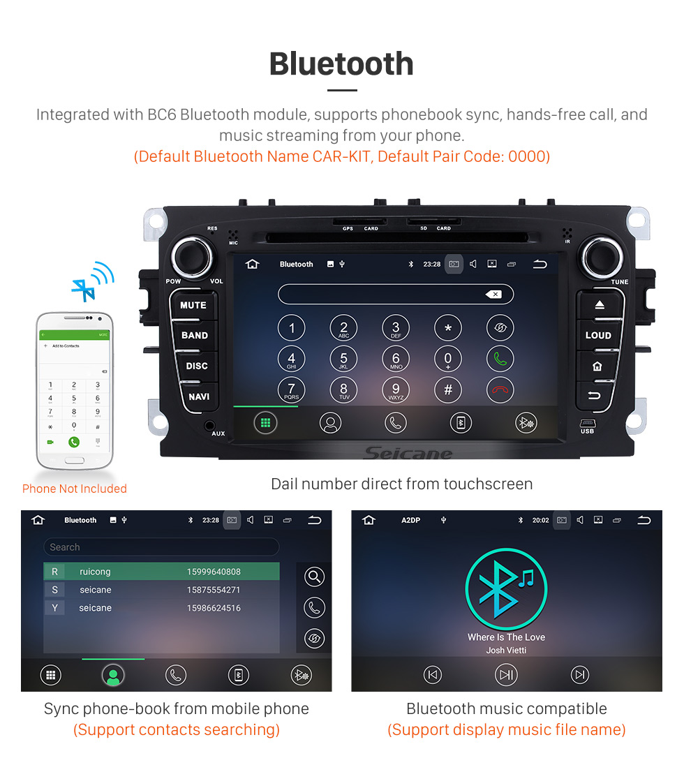 Seicane 2008-2010 Ford Focus Android 5.1.1 Radio GPS DVD player HD 1024*600 touch screen navigation system Bluetooth OBD2 DVR Rearview camera TV 1080P Video 3G WIFI Steering Wheel Control USB SD Quad-core CPU Mirror link Seicane 2008-2010 Ford Focus Android 5.1.1 Radio GPS DVD player HD 1024*600 touch screen navigation system Bluetooth OBD2 DVR Rearview camera TV 1080P Video 3G WIFI Steering Wheel Control USB SD Quad-core CPU Mirror link