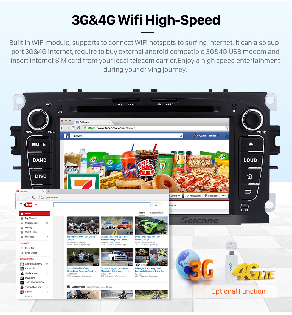 Seicane 2008-2010 Ford Focus Android 5.1.1 Radio GPS DVD player HD 1024*600 touch screen navigation system Bluetooth OBD2 DVR Rearview camera TV 1080P Video 3G WIFI Steering Wheel Control USB SD Quad-core CPU Mirror link Seicane 2008-2010 Ford Focus Android 5.1.1 Radio GPS DVD player HD 1024*600 touch screen navigation system Bluetooth OBD2 DVR Rearview camera TV 1080P Video 3G WIFI Steering Wheel Control USB SD Quad-core CPU Mirror link