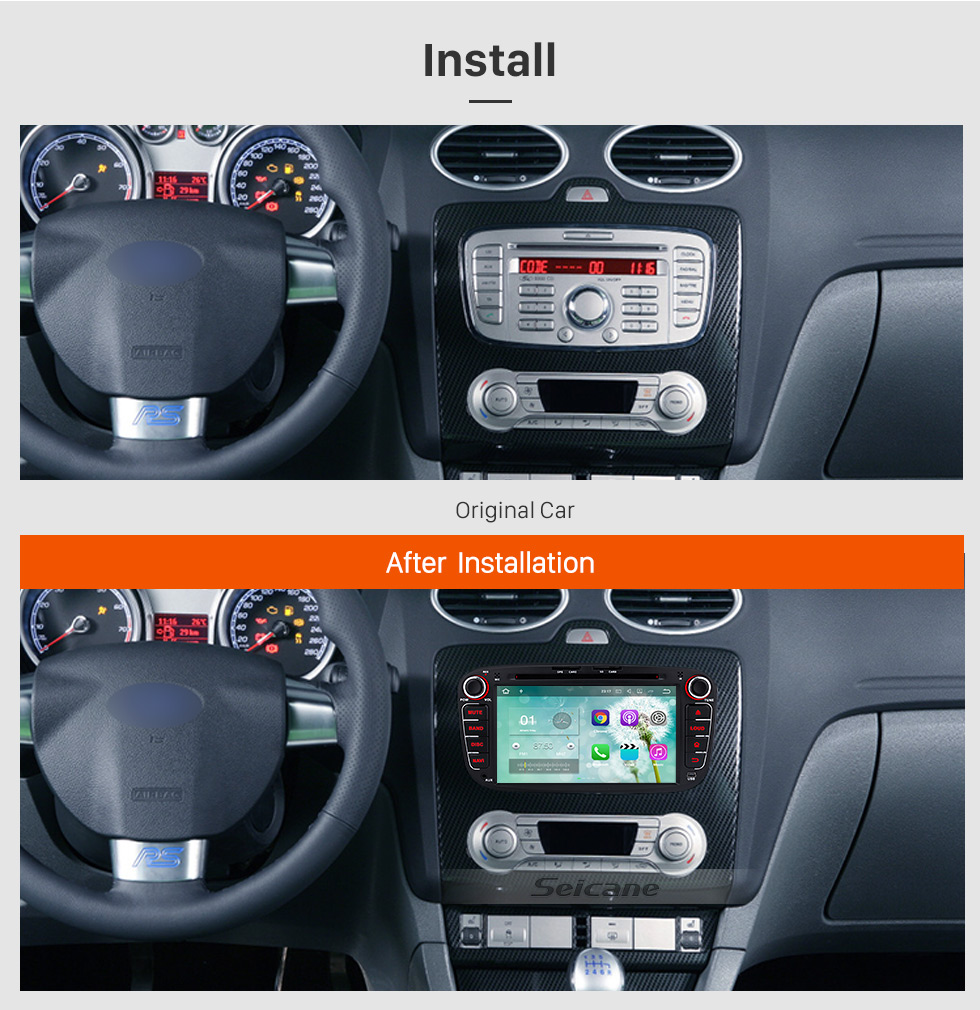 Seicane 2008-2010 Ford Focus Android 5.1.1 Radio GPS DVD player HD 1024*600 touch screen navigation system Bluetooth OBD2 DVR Rearview camera TV 1080P Video 3G WIFI Steering Wheel Control USB SD Quad-core CPU Mirror link Seicane 2008-2010 Ford Focus Android 5.1.1 Radio GPS DVD player HD 1024*600 touch screen navigation system Bluetooth OBD2 DVR Rearview camera TV 1080P Video 3G WIFI Steering Wheel Control USB SD Quad-core CPU Mirror link
