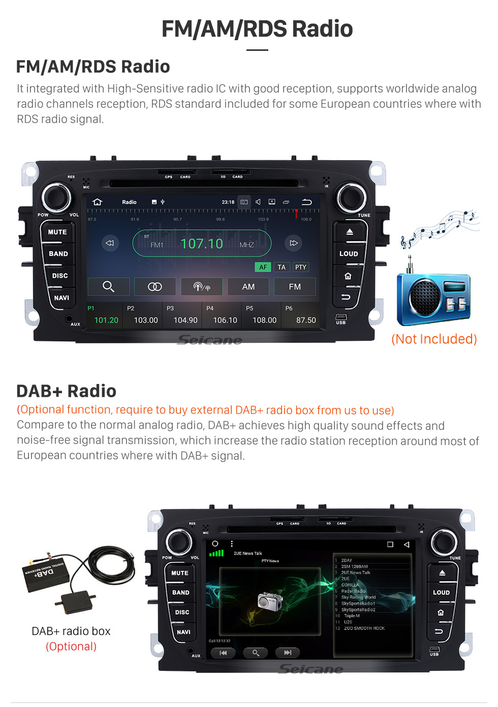 Seicane 2008-2010 Ford Focus Android 5.1.1 Radio GPS DVD player HD 1024*600 touch screen navigation system Bluetooth OBD2 DVR Rearview camera TV 1080P Video 3G WIFI Steering Wheel Control USB SD Quad-core CPU Mirror link Seicane 2008-2010 Ford Focus Android 5.1.1 Radio GPS DVD player HD 1024*600 touch screen navigation system Bluetooth OBD2 DVR Rearview camera TV 1080P Video 3G WIFI Steering Wheel Control USB SD Quad-core CPU Mirror link