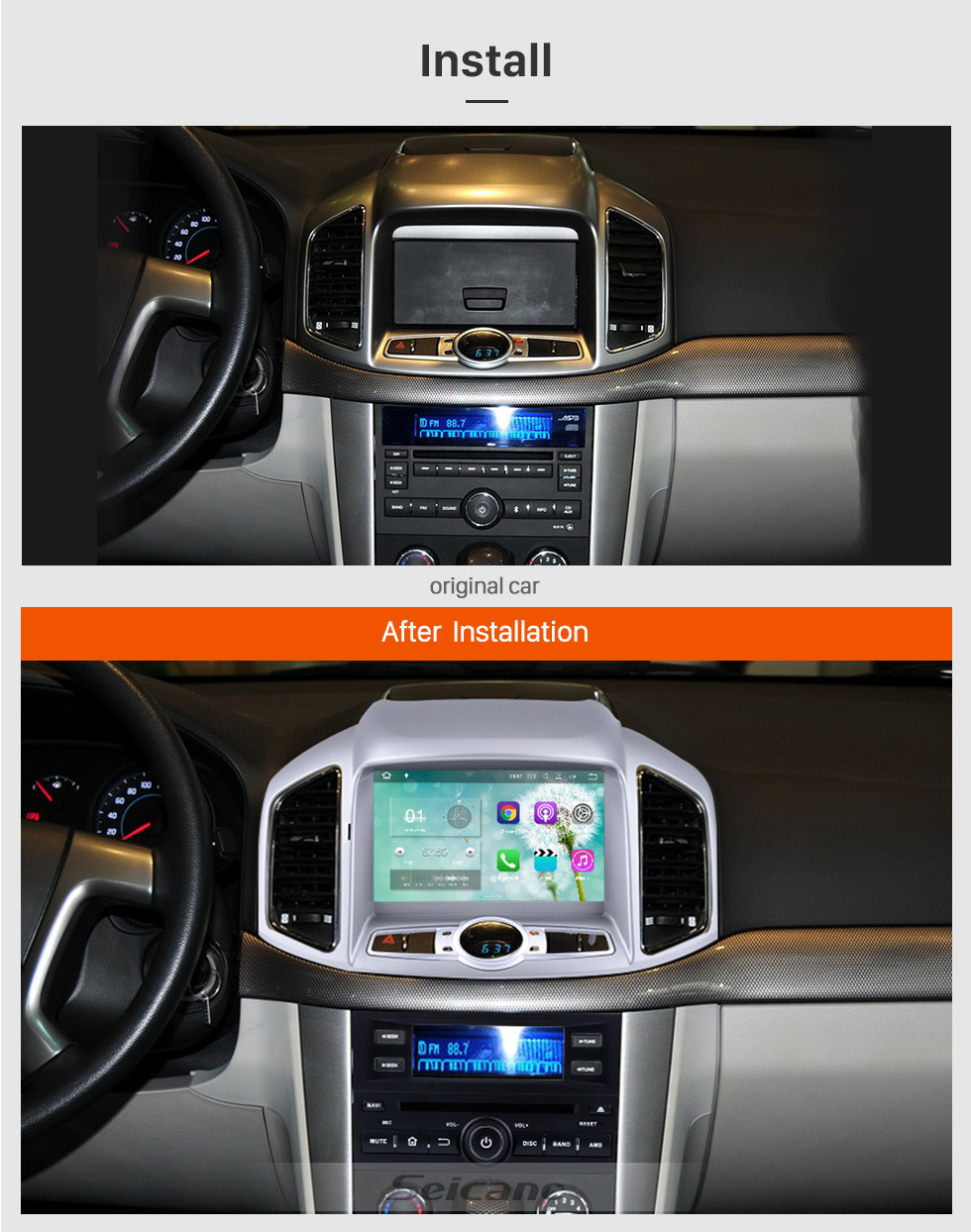 Seicane 2012-2016 Chevrolet Chevy Capativa 8 inch Touchscreen Android 7.1 Radio GPS Navigation System Bluetooth Backup Camera DAB+ TPMS Mirror Link 4G WIFI 1080P Video Steering Wheel Control Seicane 2012-2016 Chevrolet Chevy Capativa 8 inch Touchscreen Android 7.1 Radio GPS Navigation System Bluetooth Backup Camera DAB+ TPMS Mirror Link 4G WIFI 1080P Video Steering Wheel Control