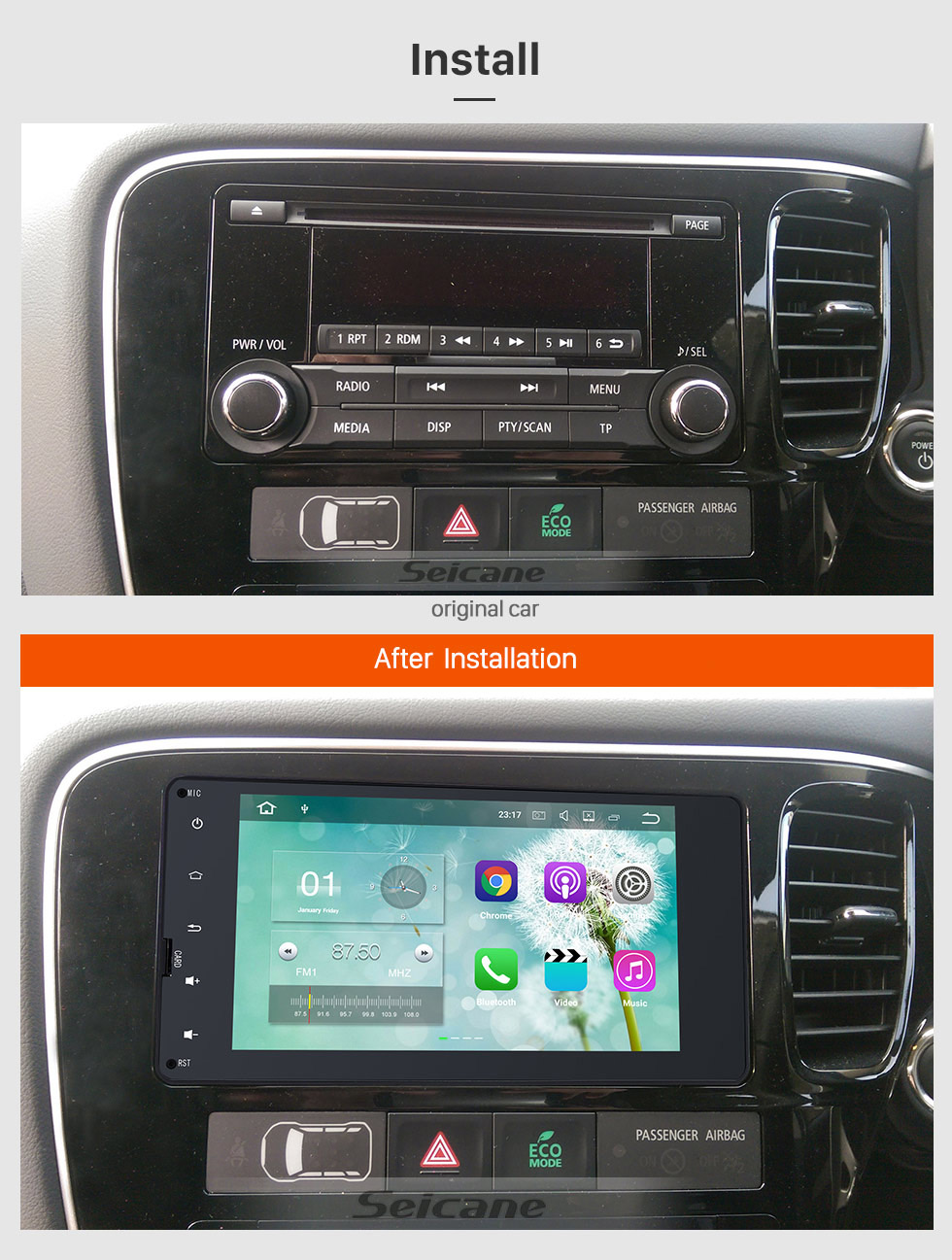 Seicane Android 5.1.1 Bluetooth Radio Sistema de navegação GPS para 2012-2015 Mitsubishi OUTLANDER com Touchscreen Espelho link Rearview câmera DVR 1080P Vídeo 3G WIFI Controle de roda USB SD DAB+ OBD2 Seicane Android 5.1.1 Bluetooth Radio Sistema de navegação GPS para 2012-2015 Mitsubishi OUTLANDER com Touchscreen Espelho link Rearview câmera DVR 1080P Vídeo 3G WIFI Controle de roda USB SD DAB+ OBD2