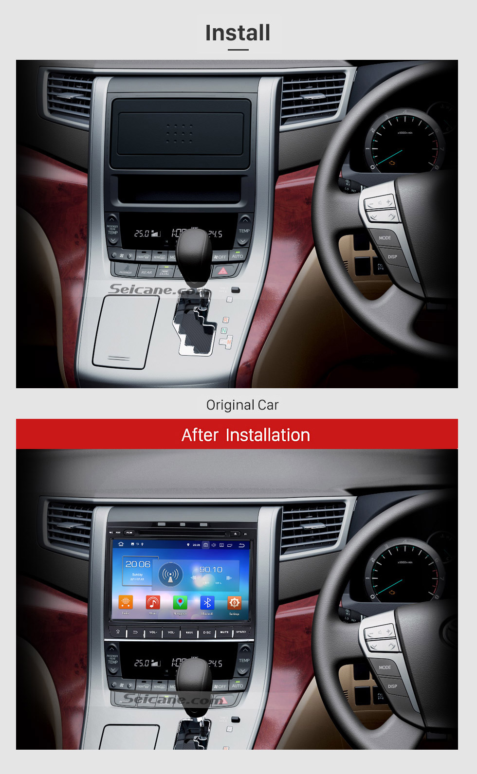 Seicane 9 inch Android 8.0 GPS navigation system for 2007-2014 TOYOTA Alphard Vellfire 350Z G with DVD player Bluetooth Radio Mirror link multi-touch screen OBD DVR Rearview camera TV USB SD WIFI Seicane 9 inch Android 8.0 GPS navigation system for 2007-2014 TOYOTA Alphard Vellfire 350Z G with DVD player Bluetooth Radio Mirror link multi-touch screen OBD DVR Rearview camera TV USB SD WIFI
