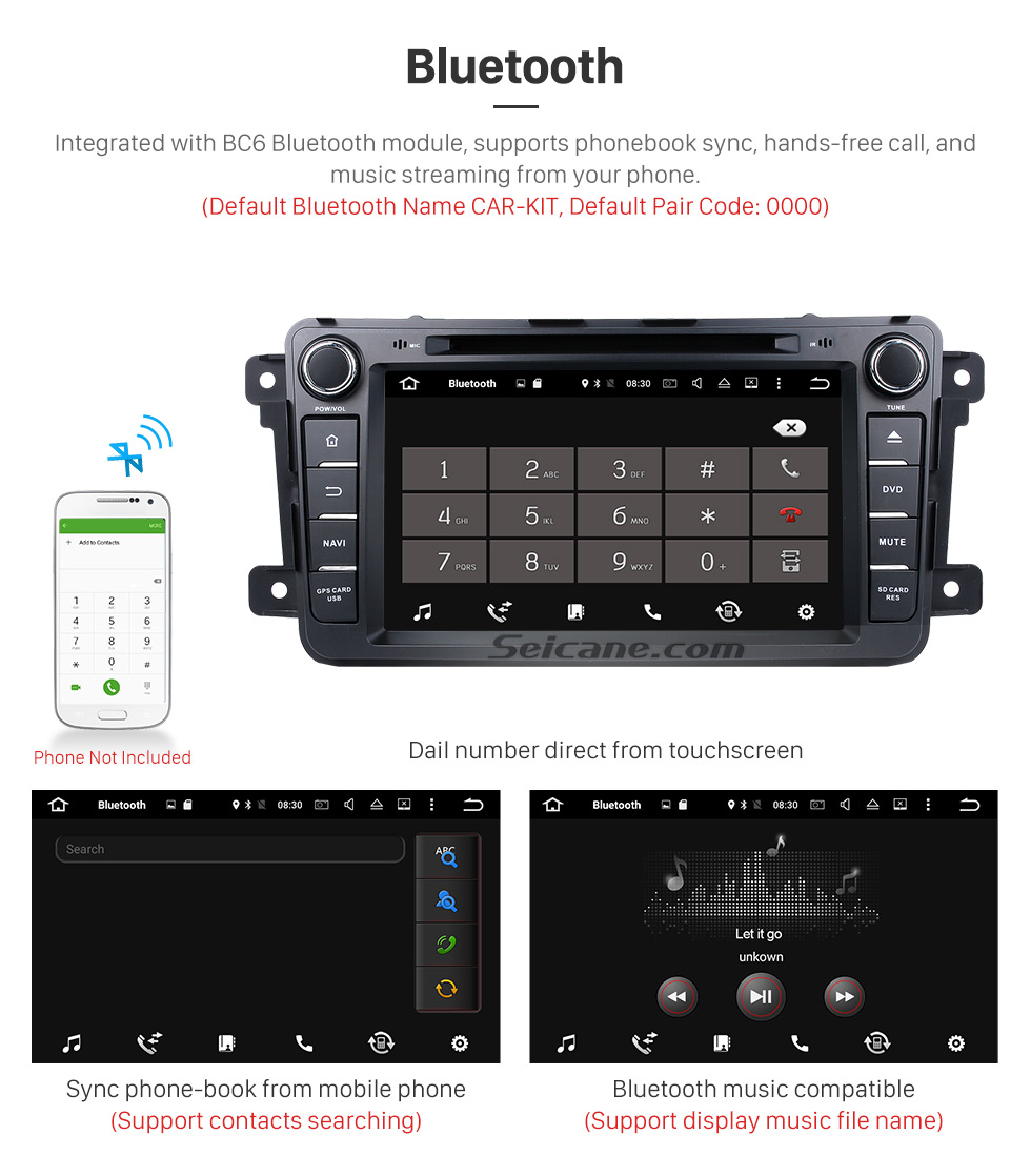 Seicane 2007-2015 Mazda CX-9 Radio DVD player Android 9.0 GPS navigation system with Bluetooth HD touch screen Mirror link OBD DVR USB SD WIFI Rearview camera Seicane 2007-2015 Mazda CX-9 Radio DVD player Android 9.0 GPS navigation system with Bluetooth HD touch screen Mirror link OBD DVR USB SD WIFI Rearview camera