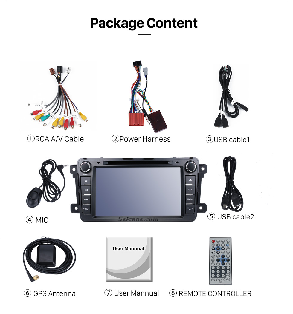 Seicane 2007-2015 Mazda CX-9 Radio DVD player Android 9.0 GPS navigation system with Bluetooth HD touch screen Mirror link OBD DVR USB SD WIFI Rearview camera Seicane 2007-2015 Mazda CX-9 Radio DVD player Android 9.0 GPS navigation system with Bluetooth HD touch screen Mirror link OBD DVR USB SD WIFI Rearview camera