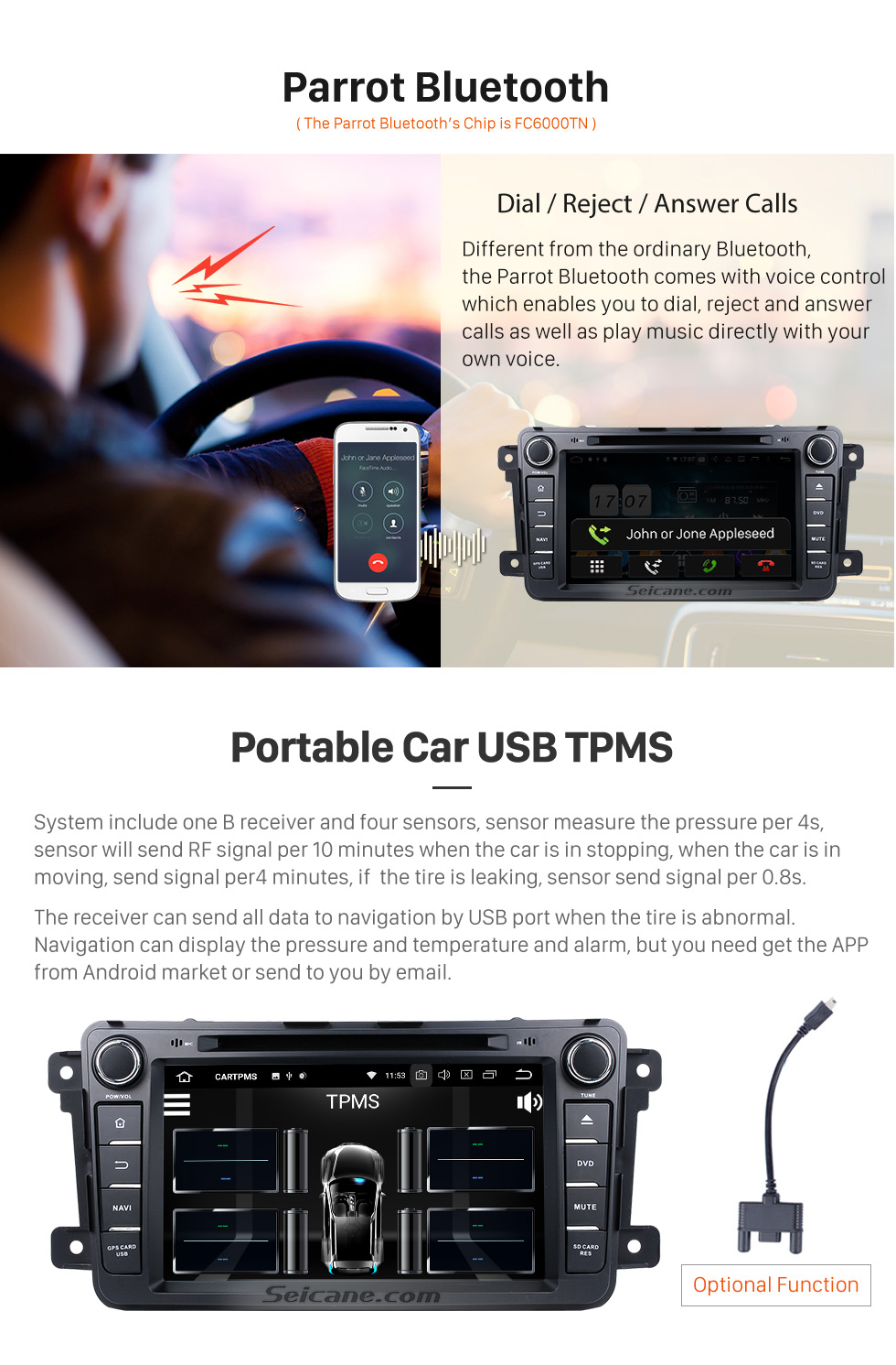 Seicane 2007-2015 Mazda CX-9 Radio DVD player Android 9.0 GPS navigation system with Bluetooth HD touch screen Mirror link OBD DVR USB SD WIFI Rearview camera Seicane 2007-2015 Mazda CX-9 Radio DVD player Android 9.0 GPS navigation system with Bluetooth HD touch screen Mirror link OBD DVR USB SD WIFI Rearview camera