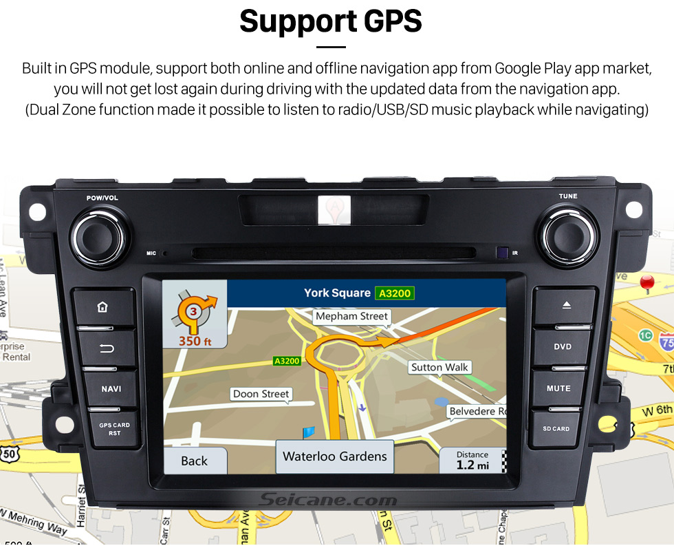 Seicane Android 9.0 HD 1024 * 600 Pantalla táctil Sistema de navegación GPS Radio para 2007-2014 Mazda CX-7 con reproductor de DVD Bluetooth Enlace espejo DVR TV Video WIFI Cámara de respaldo USB SD Control del volante OBD2 Seicane Android 9.0 HD 1024 * 600 Pantalla táctil Sistema de navegación GPS Radio para 2007-2014 Mazda CX-7 con reproductor de DVD Bluetooth Enlace espejo DVR TV Video WIFI Cámara de respaldo USB SD Control del volante OBD2