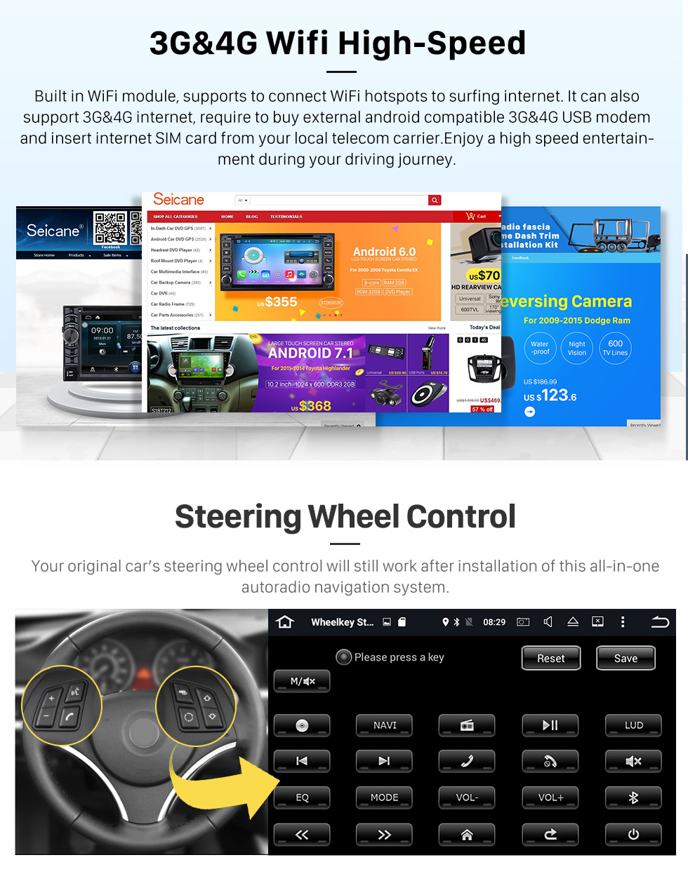 Seicane Android 9.0 HD 1024 * 600 Pantalla táctil Sistema de navegación GPS Radio para 2007-2014 Mazda CX-7 con reproductor de DVD Bluetooth Enlace espejo DVR TV Video WIFI Cámara de respaldo USB SD Control del volante OBD2 Seicane Android 9.0 HD 1024 * 600 Pantalla táctil Sistema de navegación GPS Radio para 2007-2014 Mazda CX-7 con reproductor de DVD Bluetooth Enlace espejo DVR TV Video WIFI Cámara de respaldo USB SD Control del volante OBD2