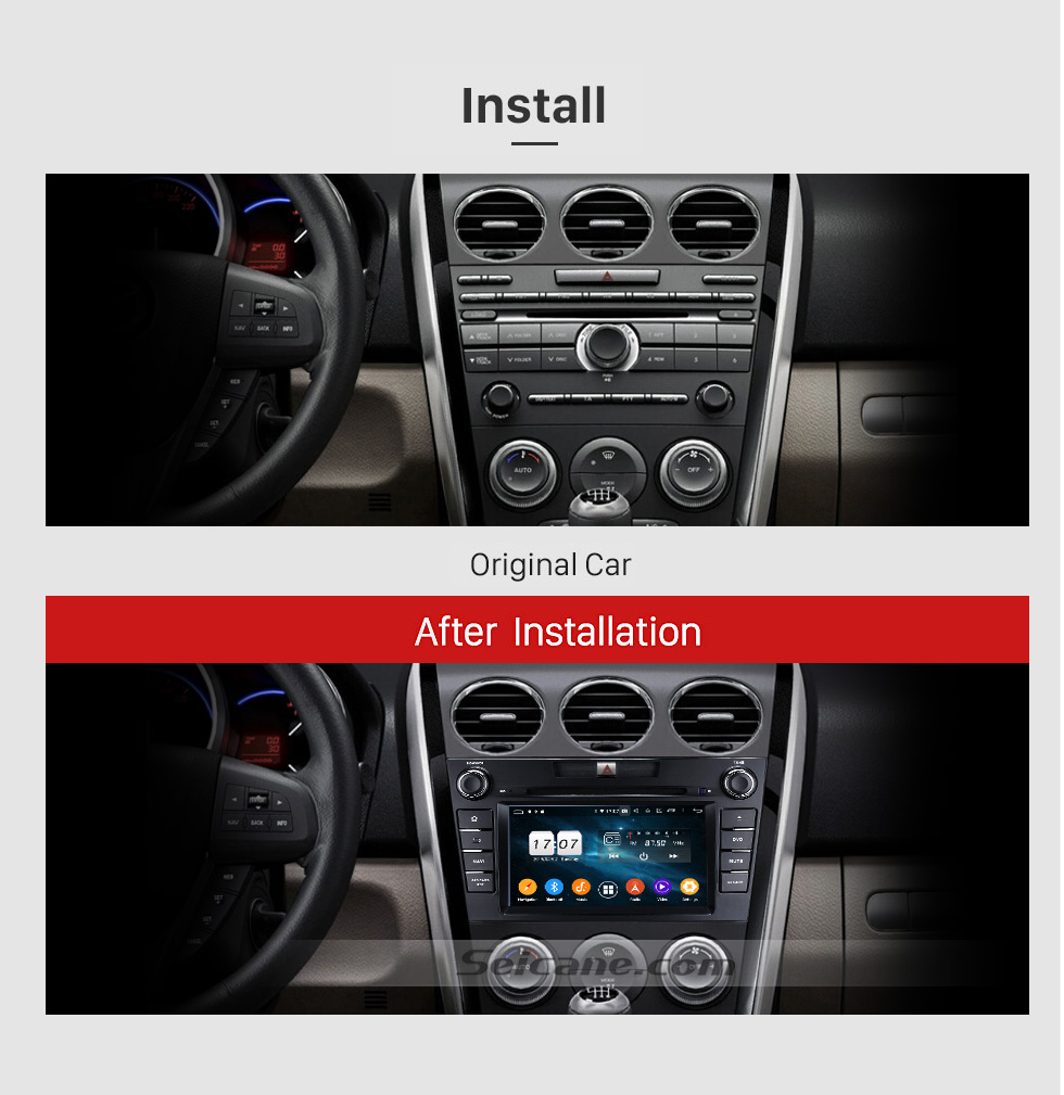 Seicane Android 9.0 HD 1024 * 600 Pantalla táctil Sistema de navegación GPS Radio para 2007-2014 Mazda CX-7 con reproductor de DVD Bluetooth Enlace espejo DVR TV Video WIFI Cámara de respaldo USB SD Control del volante OBD2 Seicane Android 9.0 HD 1024 * 600 Pantalla táctil Sistema de navegación GPS Radio para 2007-2014 Mazda CX-7 con reproductor de DVD Bluetooth Enlace espejo DVR TV Video WIFI Cámara de respaldo USB SD Control del volante OBD2