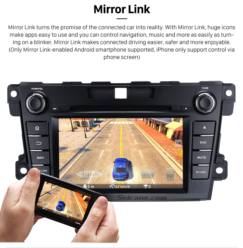 Seicane Android 9.0 HD 1024 * 600 Pantalla táctil Sistema de navegación GPS Radio para 2007-2014 Mazda CX-7 con reproductor de DVD Bluetooth Enlace espejo DVR TV Video WIFI Cámara de respaldo USB SD Control del volante OBD2 Seicane Android 9.0 HD 1024 * 600 Pantalla táctil Sistema de navegación GPS Radio para 2007-2014 Mazda CX-7 con reproductor de DVD Bluetooth Enlace espejo DVR TV Video WIFI Cámara de respaldo USB SD Control del volante OBD2