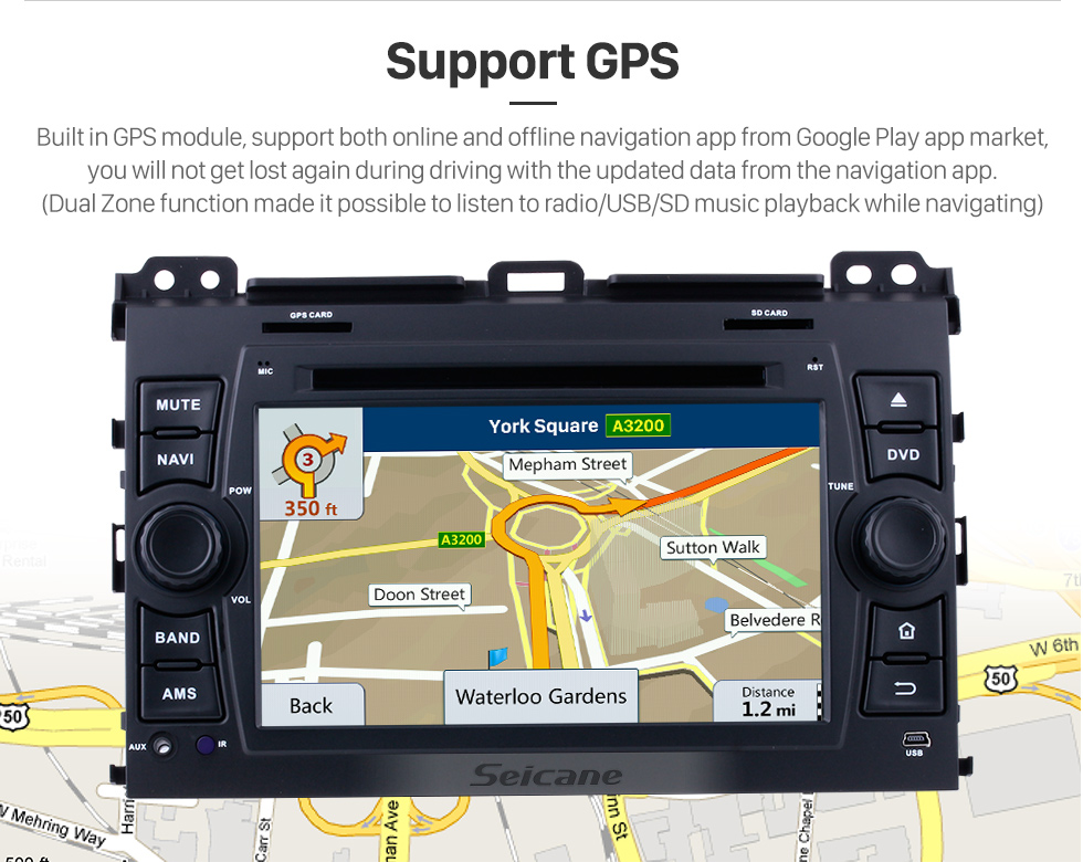 Seicane Android 8.0 1024*600 2002-2009 Lexus GX470 Radio DVD Player GPS Navigation System with Bluetooth Music 3G WiFi Mirror Link OBD2 Rearview Camera HD Multi-touch Screen 1080P USB SD Seicane Android 8.0 1024*600 2002-2009 Lexus GX470 Radio DVD Player GPS Navigation System with Bluetooth Music 3G WiFi Mirror Link OBD2 Rearview Camera HD Multi-touch Screen 1080P USB SD
