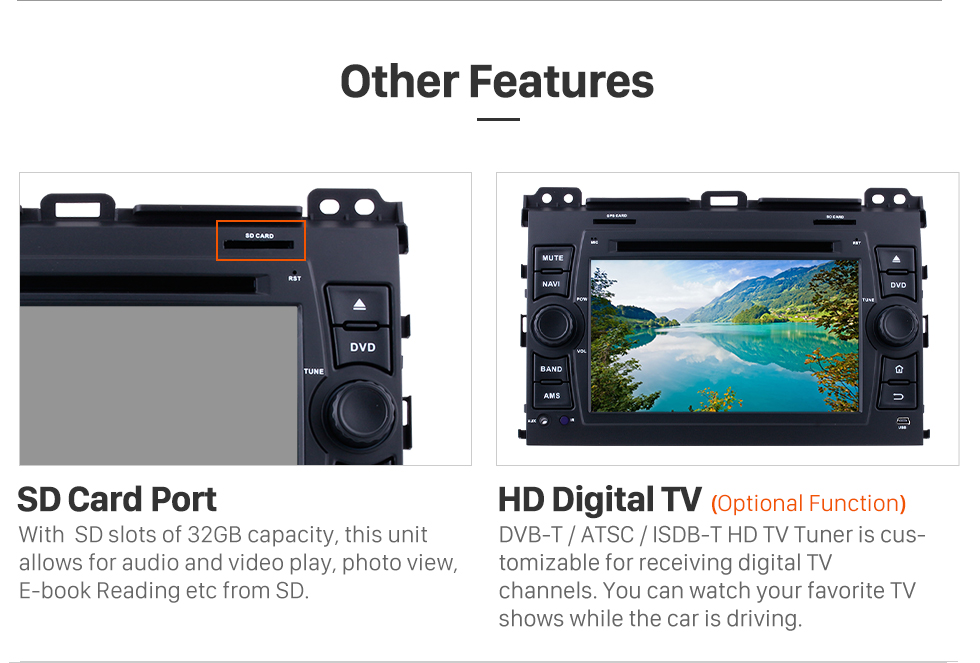 Seicane Android 8.0 1024*600 2002-2009 Lexus GX470 Radio DVD Player GPS Navigation System with Bluetooth Music 3G WiFi Mirror Link OBD2 Rearview Camera HD Multi-touch Screen 1080P USB SD Seicane Android 8.0 1024*600 2002-2009 Lexus GX470 Radio DVD Player GPS Navigation System with Bluetooth Music 3G WiFi Mirror Link OBD2 Rearview Camera HD Multi-touch Screen 1080P USB SD