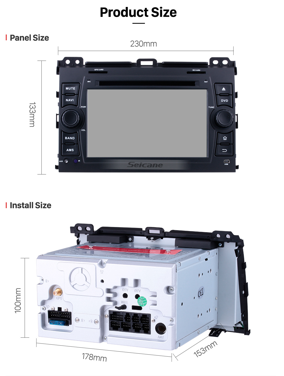 Seicane Android 8.0 1024*600 2002-2009 Lexus GX470 Radio DVD Player GPS Navigation System with Bluetooth Music 3G WiFi Mirror Link OBD2 Rearview Camera HD Multi-touch Screen 1080P USB SD Seicane Android 8.0 1024*600 2002-2009 Lexus GX470 Radio DVD Player GPS Navigation System with Bluetooth Music 3G WiFi Mirror Link OBD2 Rearview Camera HD Multi-touch Screen 1080P USB SD