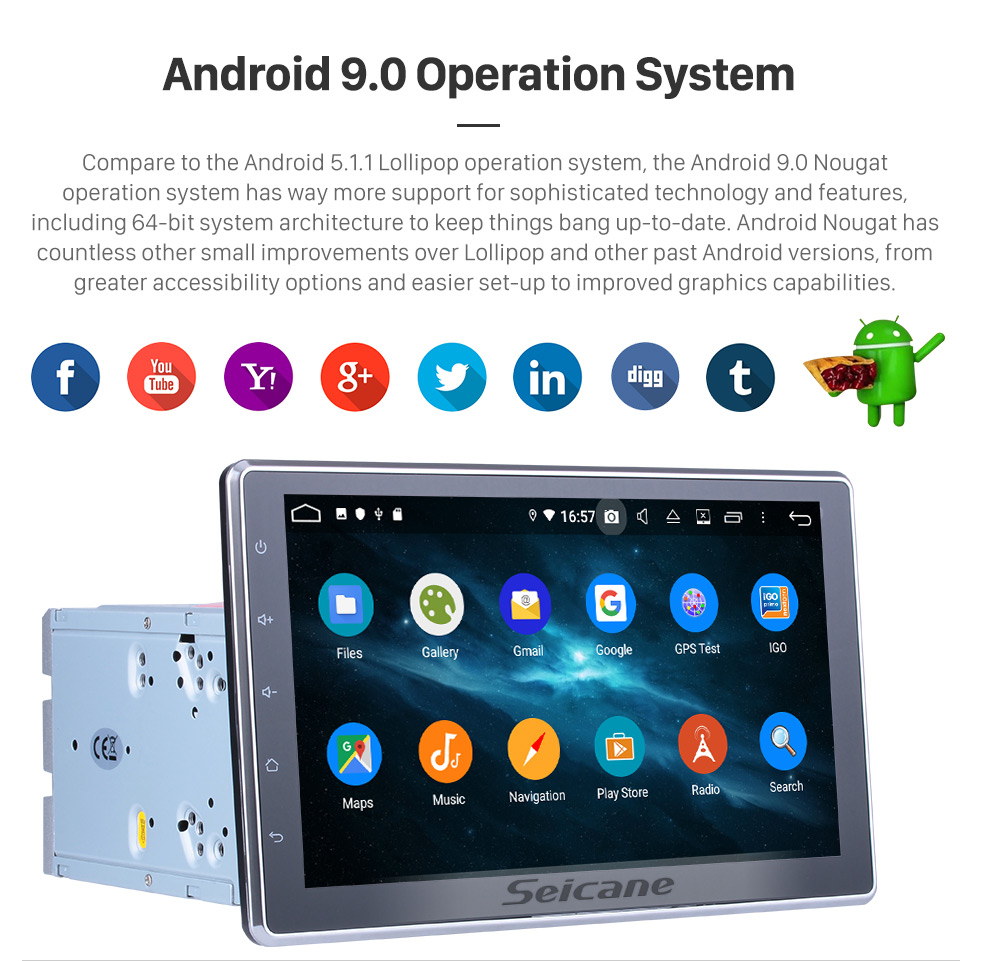 Seicane 10.1 pulgadas 2 DIN Universal 1024 * 600 Pantalla táctil Android 9.0 radio Sistema de navegación GPS con WIFI 3G Bluetooth Música USB OBD2 AUX Radio Cámara de respaldo Control del volante Seicane 10.1 pulgadas 2 DIN Universal 1024 * 600 Pantalla táctil Android 9.0 radio Sistema de navegación GPS con WIFI 3G Bluetooth Música USB OBD2 AUX Radio Cámara de respaldo Control del volante
