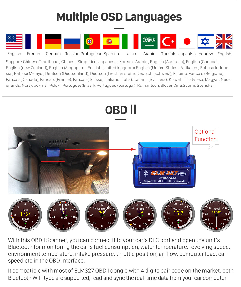 Seicane 10.1 pulgadas 2 DIN Universal 1024 * 600 Pantalla táctil Android 9.0 radio Sistema de navegación GPS con WIFI 3G Bluetooth Música USB OBD2 AUX Radio Cámara de respaldo Control del volante Seicane 10.1 pulgadas 2 DIN Universal 1024 * 600 Pantalla táctil Android 9.0 radio Sistema de navegación GPS con WIFI 3G Bluetooth Música USB OBD2 AUX Radio Cámara de respaldo Control del volante