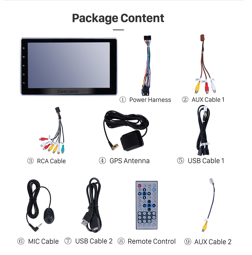 Seicane 10.1 pulgadas 2 DIN Universal 1024 * 600 Pantalla táctil Android 9.0 radio Sistema de navegación GPS con WIFI 3G Bluetooth Música USB OBD2 AUX Radio Cámara de respaldo Control del volante Seicane 10.1 pulgadas 2 DIN Universal 1024 * 600 Pantalla táctil Android 9.0 radio Sistema de navegación GPS con WIFI 3G Bluetooth Música USB OBD2 AUX Radio Cámara de respaldo Control del volante