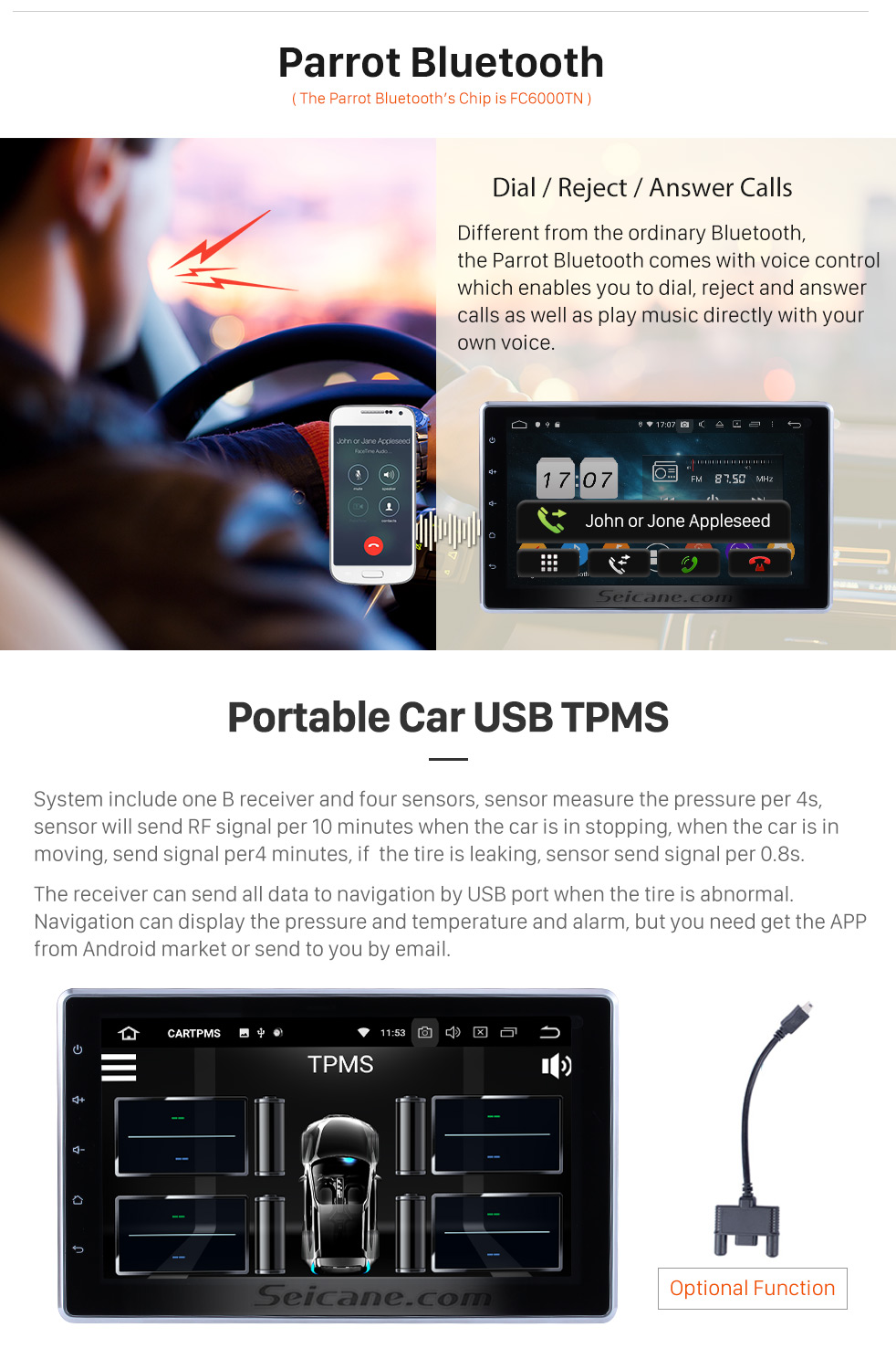 Seicane 10.1 pulgadas 2 DIN Universal 1024 * 600 Pantalla táctil Android 9.0 radio Sistema de navegación GPS con WIFI 3G Bluetooth Música USB OBD2 AUX Radio Cámara de respaldo Control del volante Seicane 10.1 pulgadas 2 DIN Universal 1024 * 600 Pantalla táctil Android 9.0 radio Sistema de navegación GPS con WIFI 3G Bluetooth Música USB OBD2 AUX Radio Cámara de respaldo Control del volante
