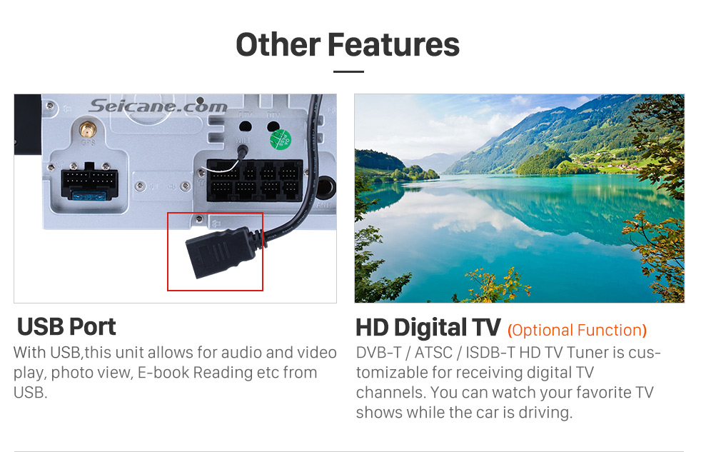 Seicane 10.1 pulgadas 2 DIN Universal 1024 * 600 Pantalla táctil Android 9.0 radio Sistema de navegación GPS con WIFI 3G Bluetooth Música USB OBD2 AUX Radio Cámara de respaldo Control del volante Seicane 10.1 pulgadas 2 DIN Universal 1024 * 600 Pantalla táctil Android 9.0 radio Sistema de navegación GPS con WIFI 3G Bluetooth Música USB OBD2 AUX Radio Cámara de respaldo Control del volante