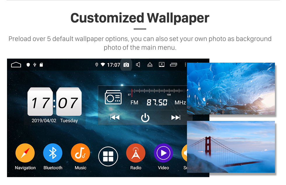 Seicane Tela sensível ao toque de 10,1 polegadas HD 2 DIN Android 9.0 Rádio universal Leitor de DVD Sistema de navegação GPS Telefone Bluetooth Música Suporte Wi-Fi TV digital DVR USB Controle de volante USB Câmera de backup Seicane Tela sensível ao toque de 10,1 polegadas HD 2 DIN Android 9.0 Rádio universal Leitor de DVD Sistema de navegação GPS Telefone Bluetooth Música Suporte Wi-Fi TV digital DVR USB Controle de volante USB Câmera de backup