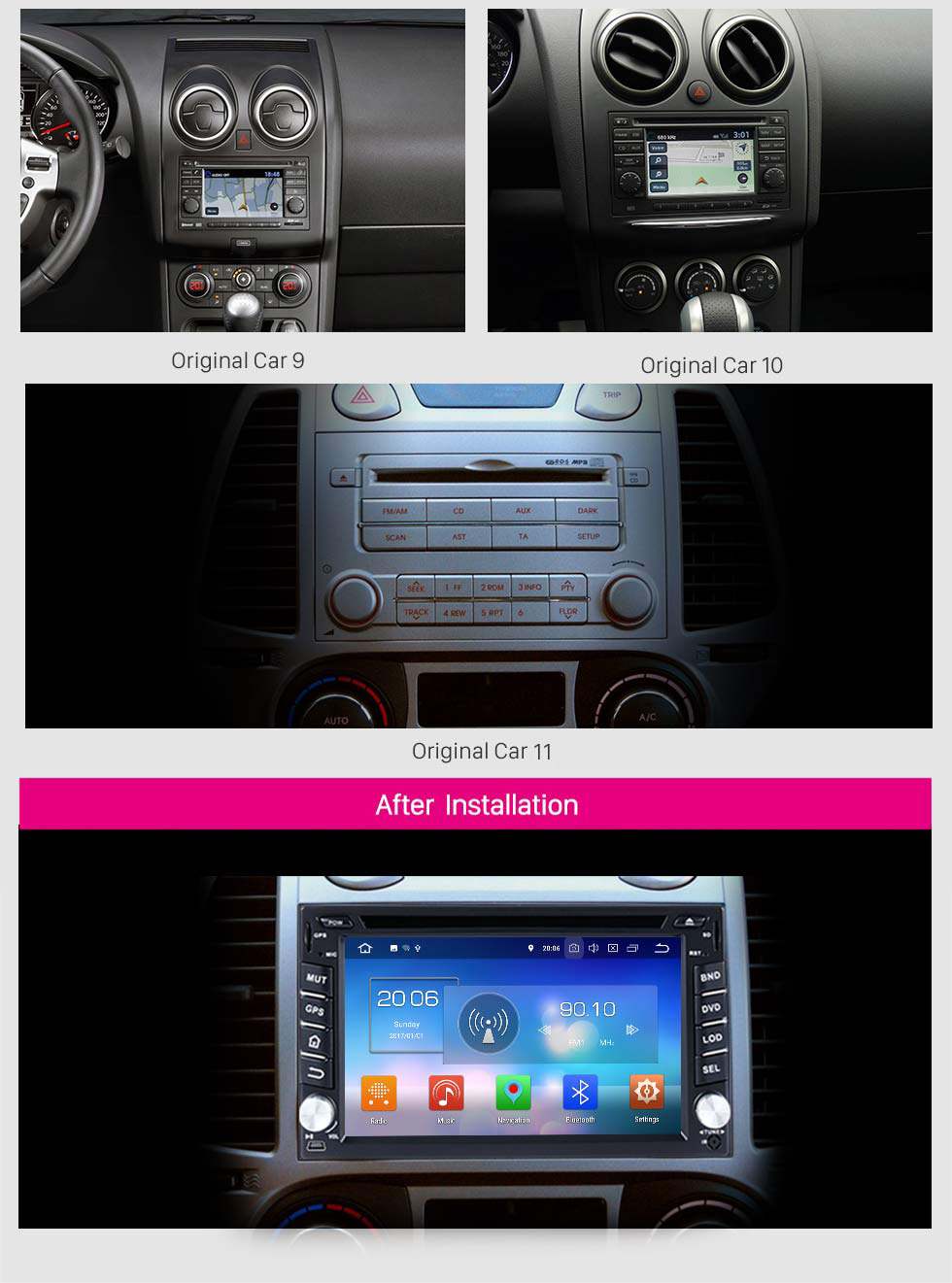 Seicane OEM Android 8.0 Radio GPS Navigation system for 2001-2011 Nissan X-TRAIL with Bluetooth Mirror link DVD Player Touch Screen DVR TV WIFI OBD2 USB SD Rearview Camera 1080P Video Seicane OEM Android 8.0 Radio GPS Navigation system for 2001-2011 Nissan X-TRAIL with Bluetooth Mirror link DVD Player Touch Screen DVR TV WIFI OBD2 USB SD Rearview Camera 1080P Video