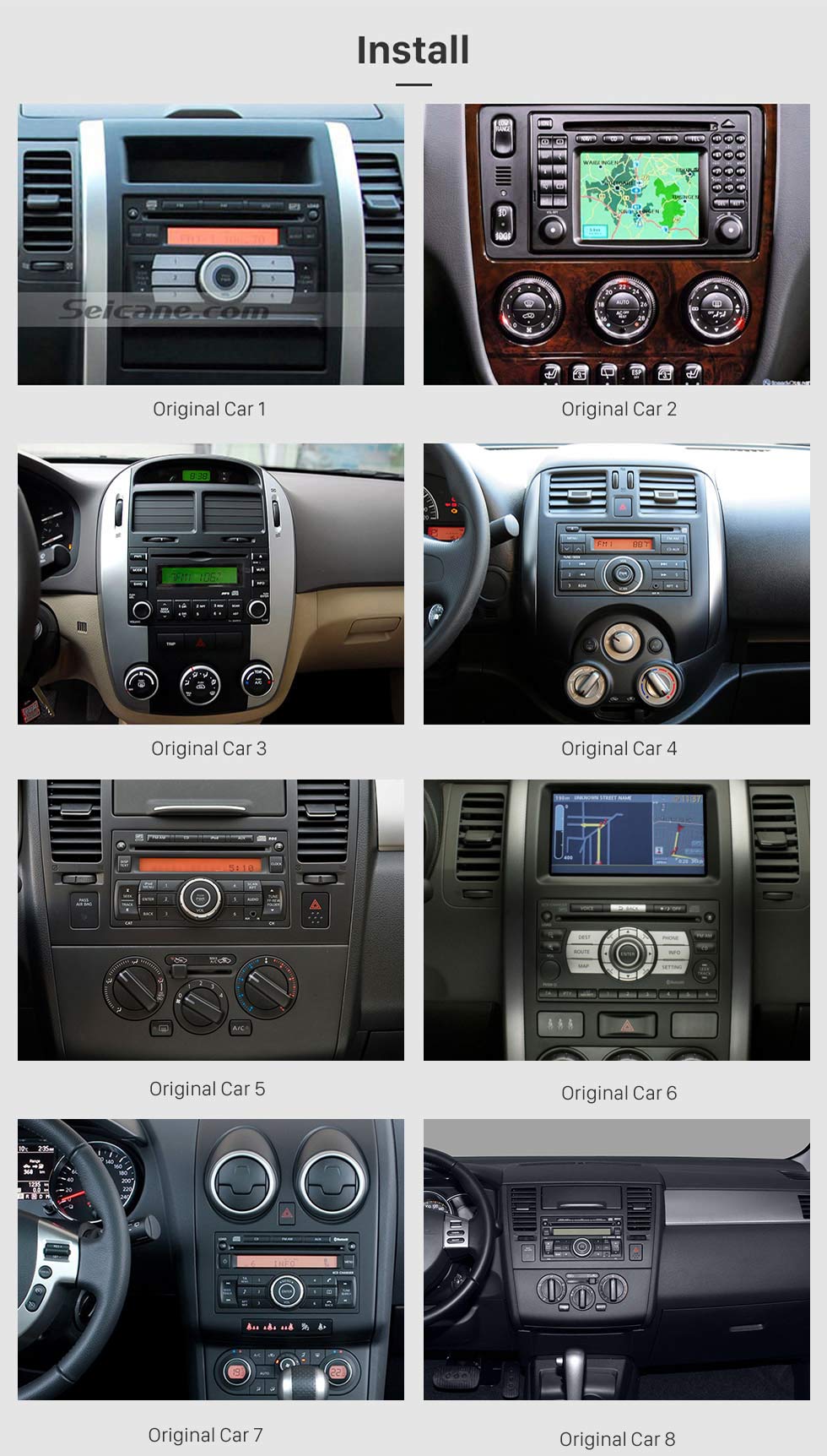 Seicane OEM Android 8.0 Radio GPS Navigation system for 2001-2011 Nissan X-TRAIL with Bluetooth Mirror link DVD Player Touch Screen DVR TV WIFI OBD2 USB SD Rearview Camera 1080P Video Seicane OEM Android 8.0 Radio GPS Navigation system for 2001-2011 Nissan X-TRAIL with Bluetooth Mirror link DVD Player Touch Screen DVR TV WIFI OBD2 USB SD Rearview Camera 1080P Video