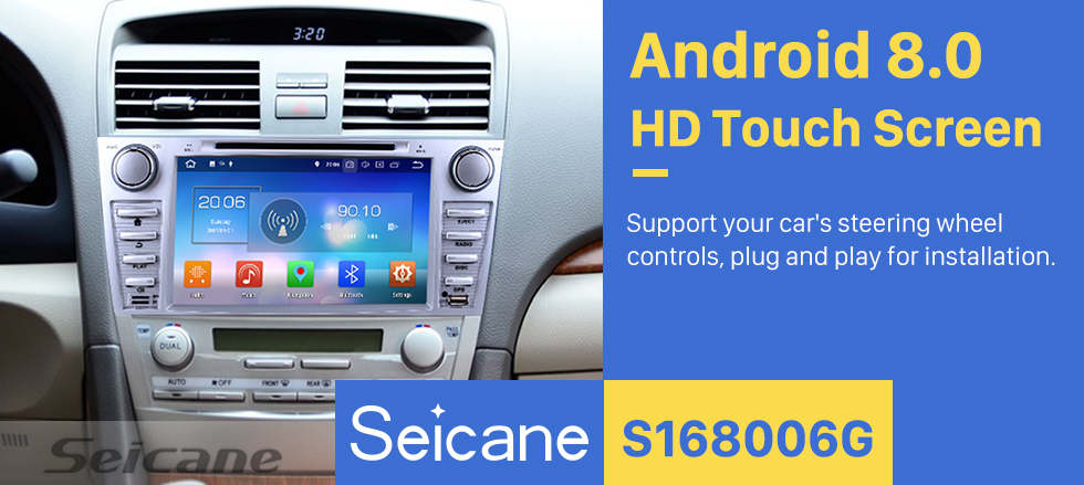 Seicane 8 inch 2007-2011 Toyota CAMRY Android 8.0 Radio Bluetooth GPS DVD player navigation system HD 1024*600 touch screen OBD2 DVR Rearview camera TV 1080P Video USB SD 3G WIFI Steering Wheel Control Mirror link Seicane 8 inch 2007-2011 Toyota CAMRY Android 8.0 Radio Bluetooth GPS DVD player navigation system HD 1024*600 touch screen OBD2 DVR Rearview camera TV 1080P Video USB SD 3G WIFI Steering Wheel Control Mirror link