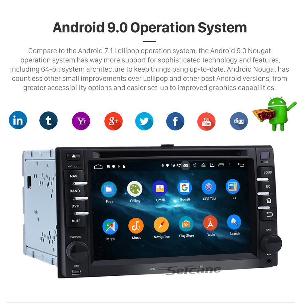 Seicane Android 9.0 Aftermarket Car Stereo for 2003-2009 KIA Spectra with Touchscreen Bluetooth Radio GPS DVD Player Navigation System OBD2 DVR Rearview camera TV 1080P Video 3G WIFI Steering Wheel Control USB Mirror link Seicane Android 9.0 Aftermarket Car Stereo for 2003-2009 KIA Spectra with Touchscreen Bluetooth Radio GPS DVD Player Navigation System OBD2 DVR Rearview camera TV 1080P Video 3G WIFI Steering Wheel Control USB Mirror link