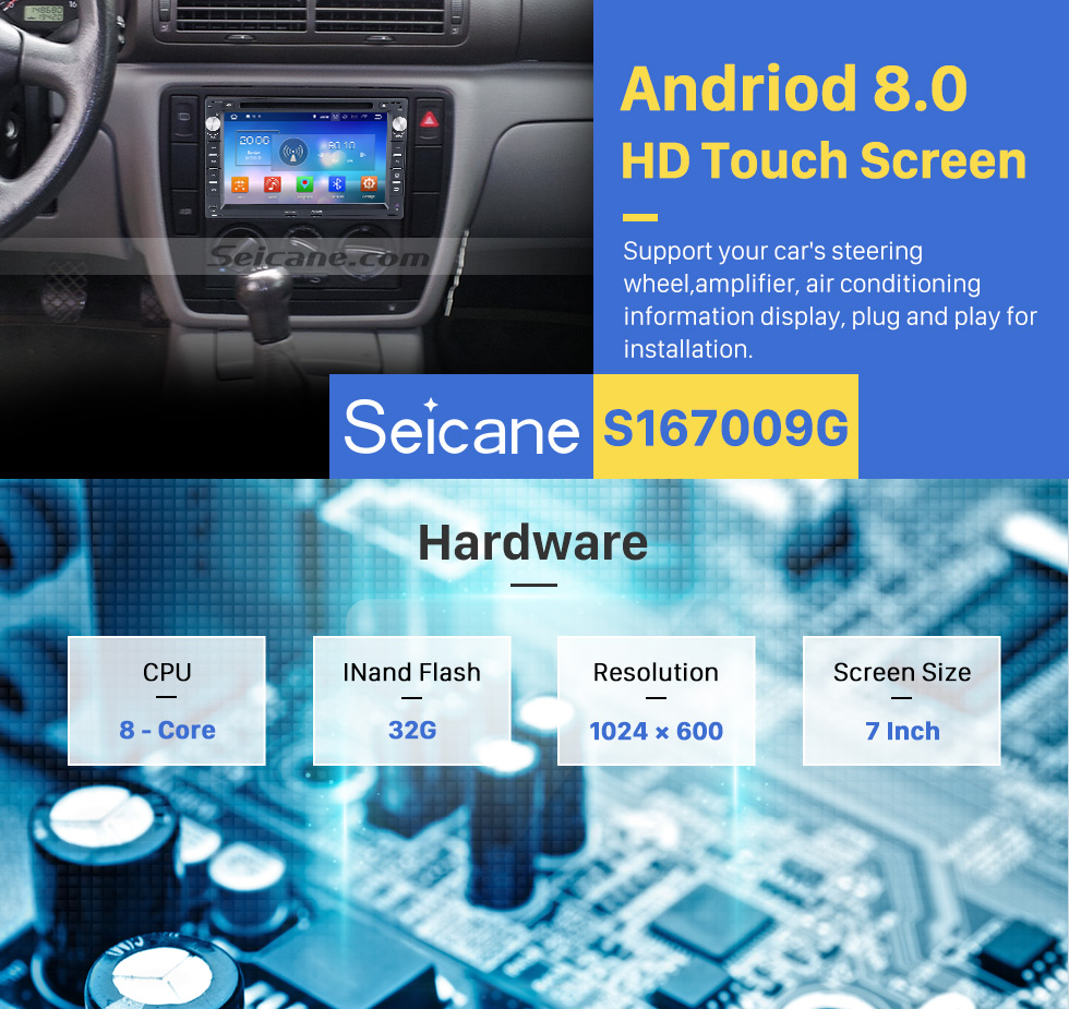 Seicane Android 8.0 In Dash GPS DVD Bluetooth System for 2001-2011 VW Volkswagen MK5 with Radio RDS 3G WiFi Mirror Link OBD2 HD 1080P Video Steering Wheel Control MP3 Seicane Android 8.0 In Dash GPS DVD Bluetooth System for 2001-2011 VW Volkswagen MK5 with Radio RDS 3G WiFi Mirror Link OBD2 HD 1080P Video Steering Wheel Control MP3