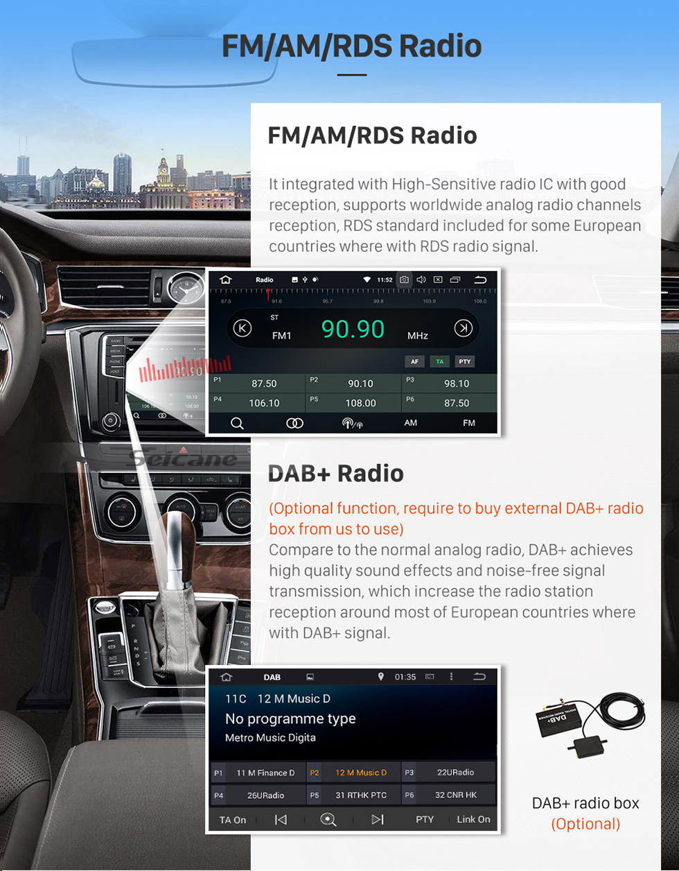 Seicane Android 8.0 In Dash GPS DVD Bluetooth System for 2001-2011 VW Volkswagen MK5 with Radio RDS 3G WiFi Mirror Link OBD2 HD 1080P Video Steering Wheel Control MP3 Seicane Android 8.0 In Dash GPS DVD Bluetooth System for 2001-2011 VW Volkswagen MK5 with Radio RDS 3G WiFi Mirror Link OBD2 HD 1080P Video Steering Wheel Control MP3