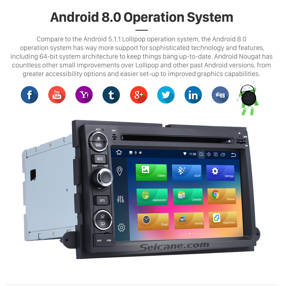 Seicane Android 8.0 2006-2009 Fusão / Explorer / F150 / Edge / Expedição Navegação GPS Rádio com Bluetooth Música 3G WiFi LinkMirror OBD2 Câmera Retrovisor Seicane Android 8.0 2006-2009 Fusão / Explorer / F150 / Edge / Expedição Navegação GPS Rádio com Bluetooth Música 3G WiFi LinkMirror OBD2 Câmera Retrovisor