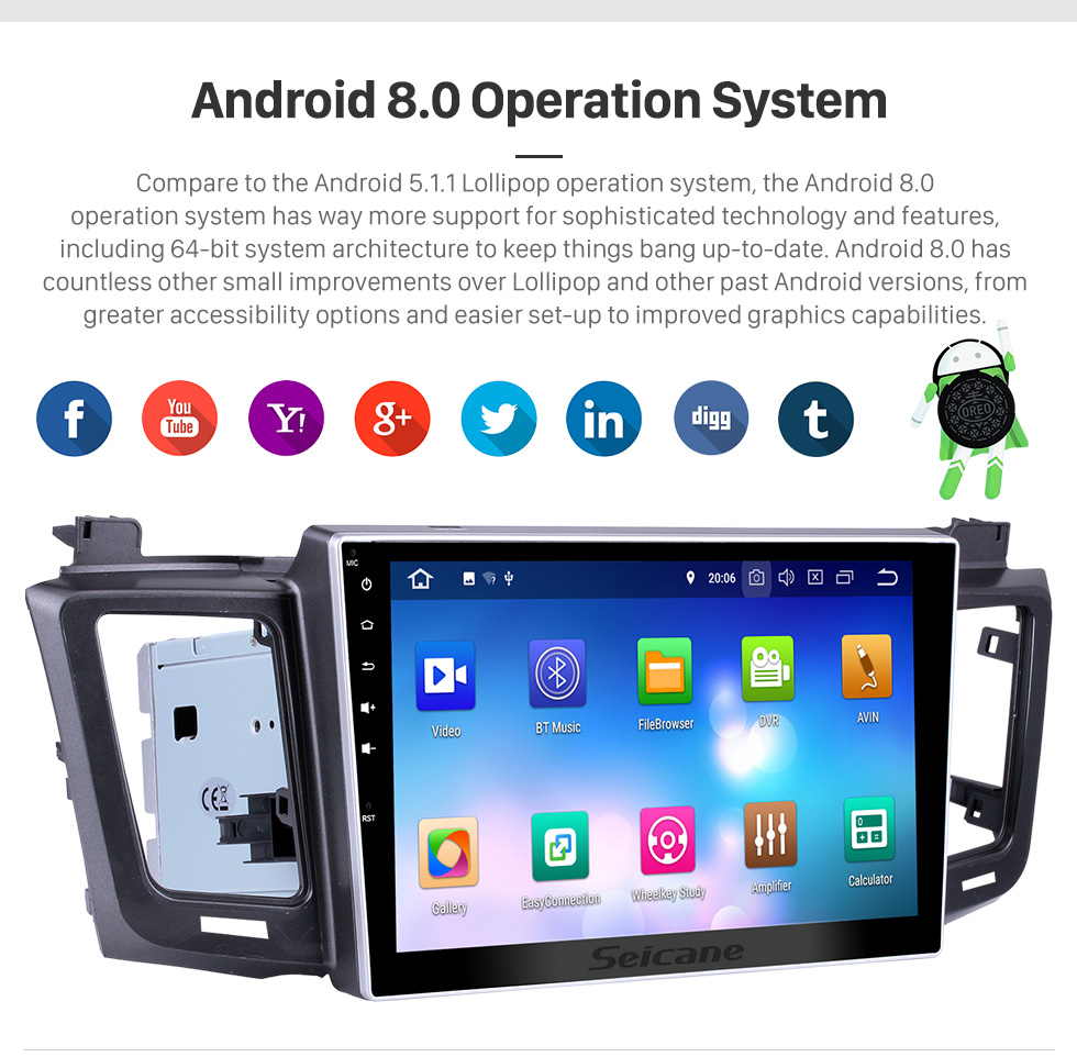 Seicane Android 8.0 Radio GPS Navigation DVD Player Stereo for 2013-2016 Toyota RAV4 Bluetooth Music USB SD WIFI Audio system Support Backup Camera DVR OBD2 1080P Auto A/V Seicane Android 8.0 Radio GPS Navigation DVD Player Stereo for 2013-2016 Toyota RAV4 Bluetooth Music USB SD WIFI Audio system Support Backup Camera DVR OBD2 1080P Auto A/V