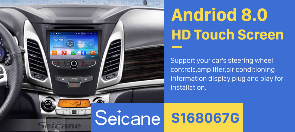 Seicane 2013 2014 Ssangyong Korando Android 8.0 Radio DVD-Spieler GPS-Navigationssystem mit HD 1024*600 touch screen Spiegel Verknüpfung OBD2 DVR Rückfahrkamera TV 1080P Video WIFI Lenkrad-Steuerung Bluetooth USB Seicane 2013 2014 Ssangyong Korando Android 8.0 Radio DVD-Spieler GPS-Navigationssystem mit HD 1024*600 touch screen Spiegel Verknüpfung OBD2 DVR Rückfahrkamera TV 1080P Video WIFI Lenkrad-Steuerung Bluetooth USB
