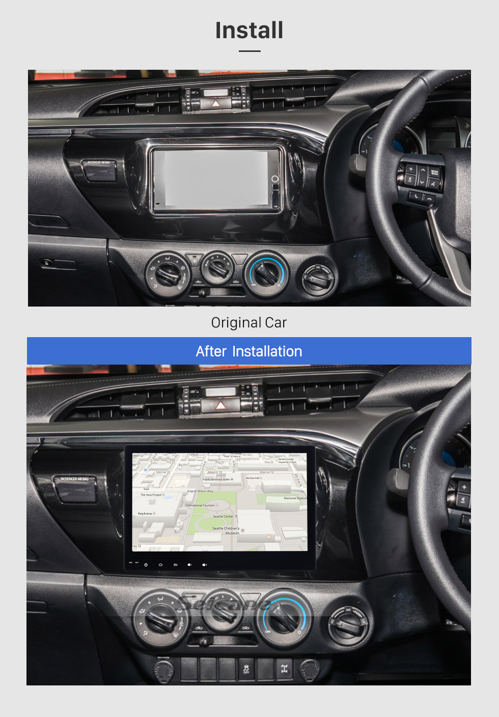 Seicane Android 8.0 2016 2017 TOYOTA Hilux 10.1 Inch HD Touchscreen Car Radio Head Unit GPS Navigation Bluetooth Support Rearview Camera Steering Wheel Control USB WIFI Mirror Link OBD2 Seicane Android 8.0 2016 2017 TOYOTA Hilux 10.1 Inch HD Touchscreen Car Radio Head Unit GPS Navigation Bluetooth Support Rearview Camera Steering Wheel Control USB WIFI Mirror Link OBD2