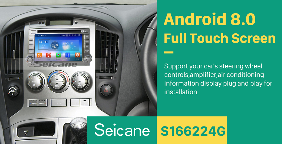 Seicane OEM Android 8.0 Radio GPS navigation system for 2009-2012 Hyundai H1 with Bluetooth DVD player touch screen OBD2 DVR Rearview camera TV 1080P Video 3G WIFI Steering Wheel Control USB Mirror link Seicane OEM Android 8.0 Radio GPS navigation system for 2009-2012 Hyundai H1 with Bluetooth DVD player touch screen OBD2 DVR Rearview camera TV 1080P Video 3G WIFI Steering Wheel Control USB Mirror link