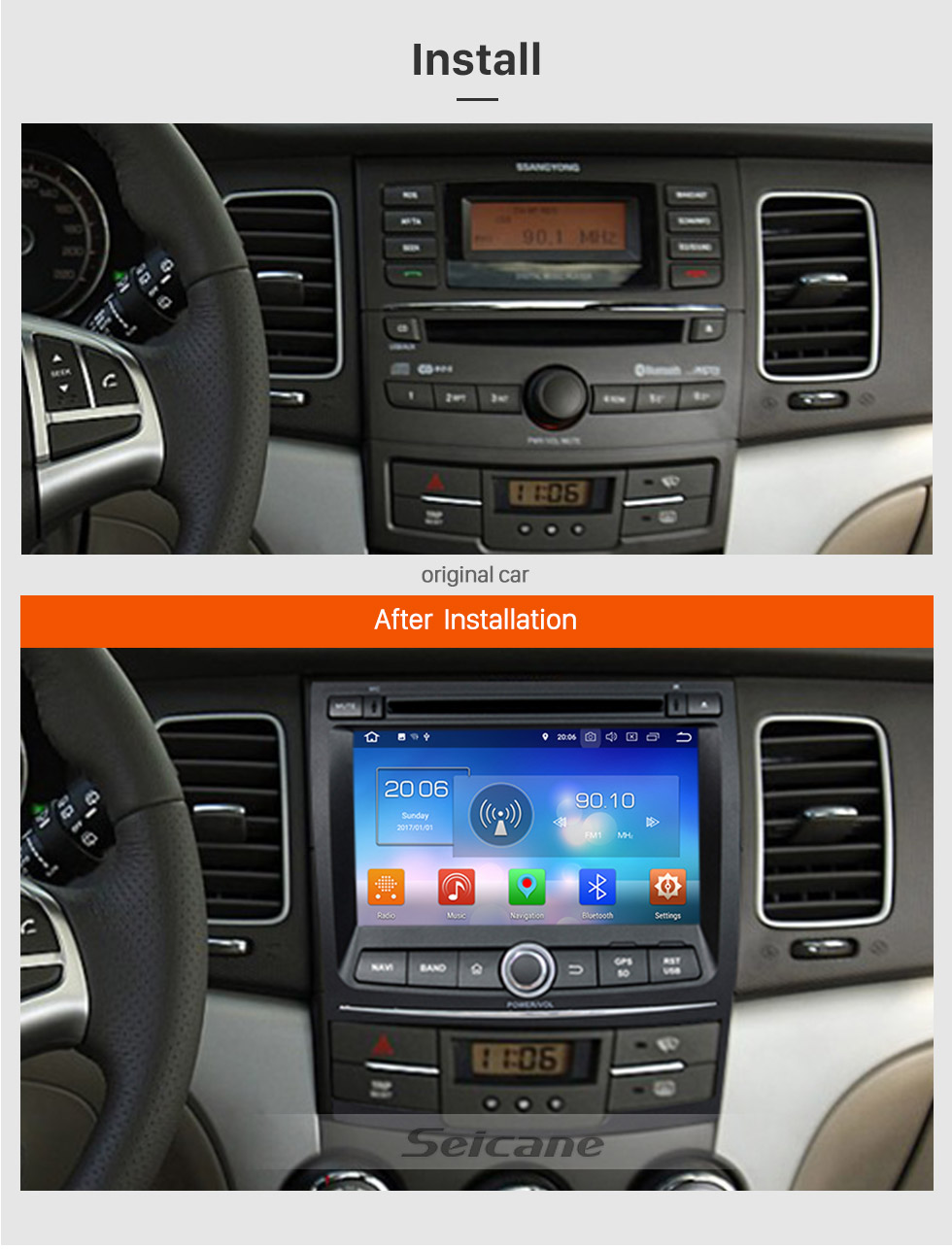 Seicane Android 8.0 Radio GPS DVD player for 2010-2013 Ssangyong Korando with HD 1024*600 touch screen Bluetooth USB SD MP3 navigation system OBD2 DVR Rearview camera TV 1080P Video 4G WIFI Steering Wheel Control Mirror link Seicane Android 8.0 Radio GPS DVD player for 2010-2013 Ssangyong Korando with HD 1024*600 touch screen Bluetooth USB SD MP3 navigation system OBD2 DVR Rearview camera TV 1080P Video 4G WIFI Steering Wheel Control Mirror link