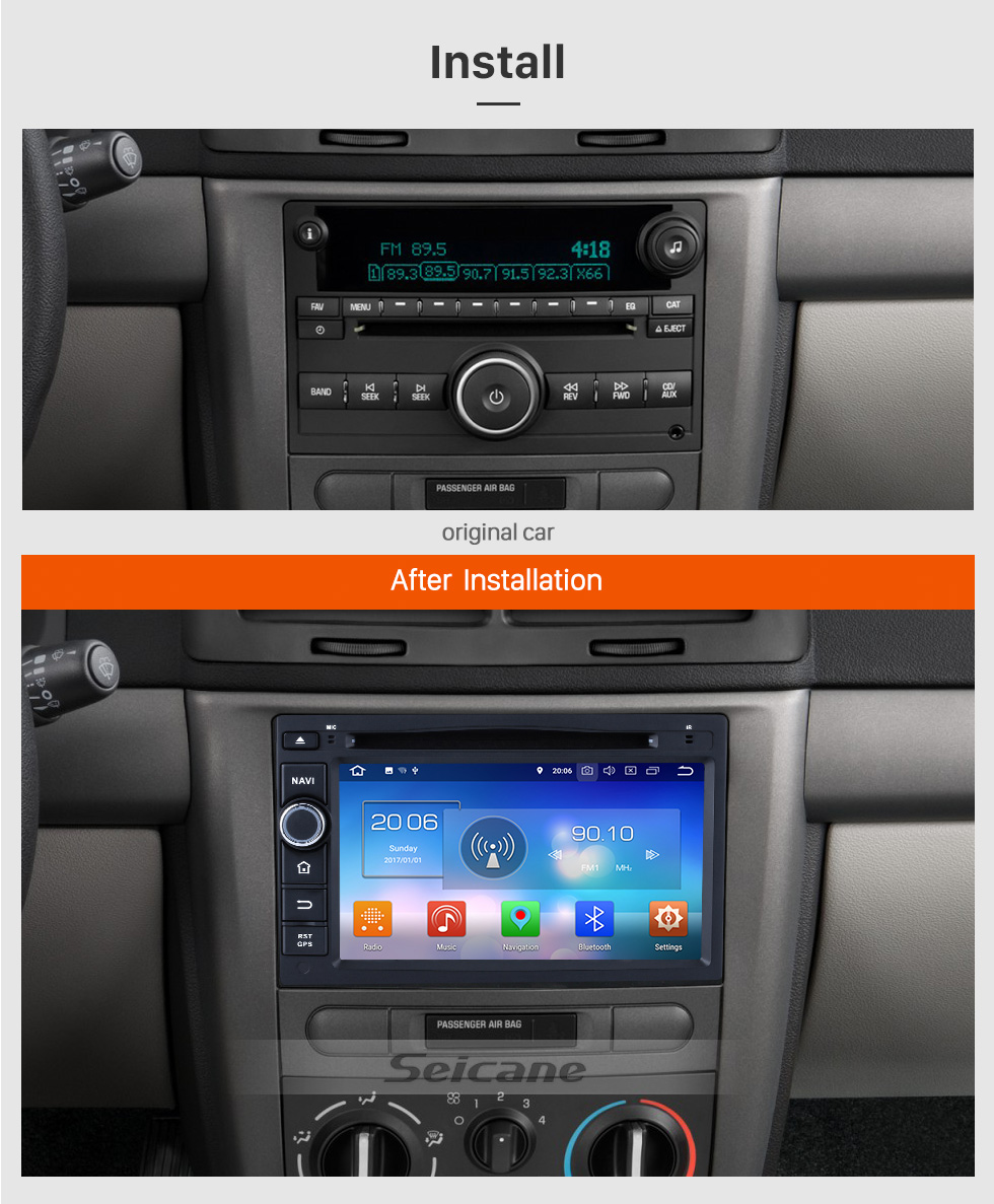 Seicane OEM Chevy Chevrolet cobalt Android 8.0 Radio GPS navigation system with DVD player HD 1024*600 touch screen Mirror link OBD2 DVR Rearview camera TV 1080P Video 4G WIFI Steering Wheel Control Bluetooth USB Seicane OEM Chevy Chevrolet cobalt Android 8.0 Radio GPS navigation system with DVD player HD 1024*600 touch screen Mirror link OBD2 DVR Rearview camera TV 1080P Video 4G WIFI Steering Wheel Control Bluetooth USB