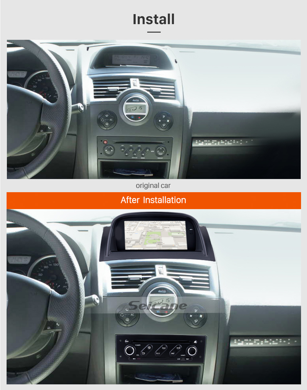 Seicane Android 8.0 écran tactile HD pour 2004-2009 Renault Megane II avec commande au volant caméra de recul Radio DVD GPS Système de navigation Bluetooth 4G WIFI Seicane Android 8.0 écran tactile HD pour 2004-2009 Renault Megane II avec commande au volant caméra de recul Radio DVD GPS Système de navigation Bluetooth 4G WIFI