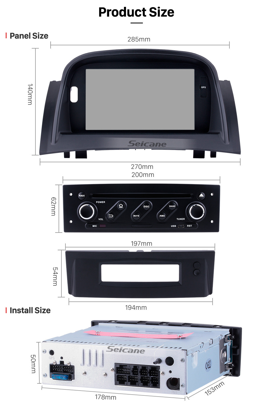 Seicane Android 8.0 écran tactile HD pour 2004-2009 Renault Megane II avec commande au volant caméra de recul Radio DVD GPS Système de navigation Bluetooth 4G WIFI Seicane Android 8.0 écran tactile HD pour 2004-2009 Renault Megane II avec commande au volant caméra de recul Radio DVD GPS Système de navigation Bluetooth 4G WIFI
