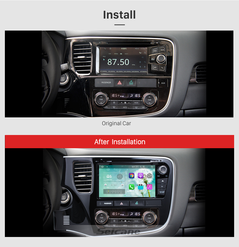 Seicane 2014 2015 2016 Mitsubishi OUTLANDER Android 8.0 DVD player Radio GPS navigation system Bluetooth HD 1024*600 touch screen Mirror link OBD2 DVR Rearview camera TV 1080P Video 3G WIFI Steering Wheel Control USB Seicane 2014 2015 2016 Mitsubishi OUTLANDER Android 8.0 DVD player Radio GPS navigation system Bluetooth HD 1024*600 touch screen Mirror link OBD2 DVR Rearview camera TV 1080P Video 3G WIFI Steering Wheel Control USB