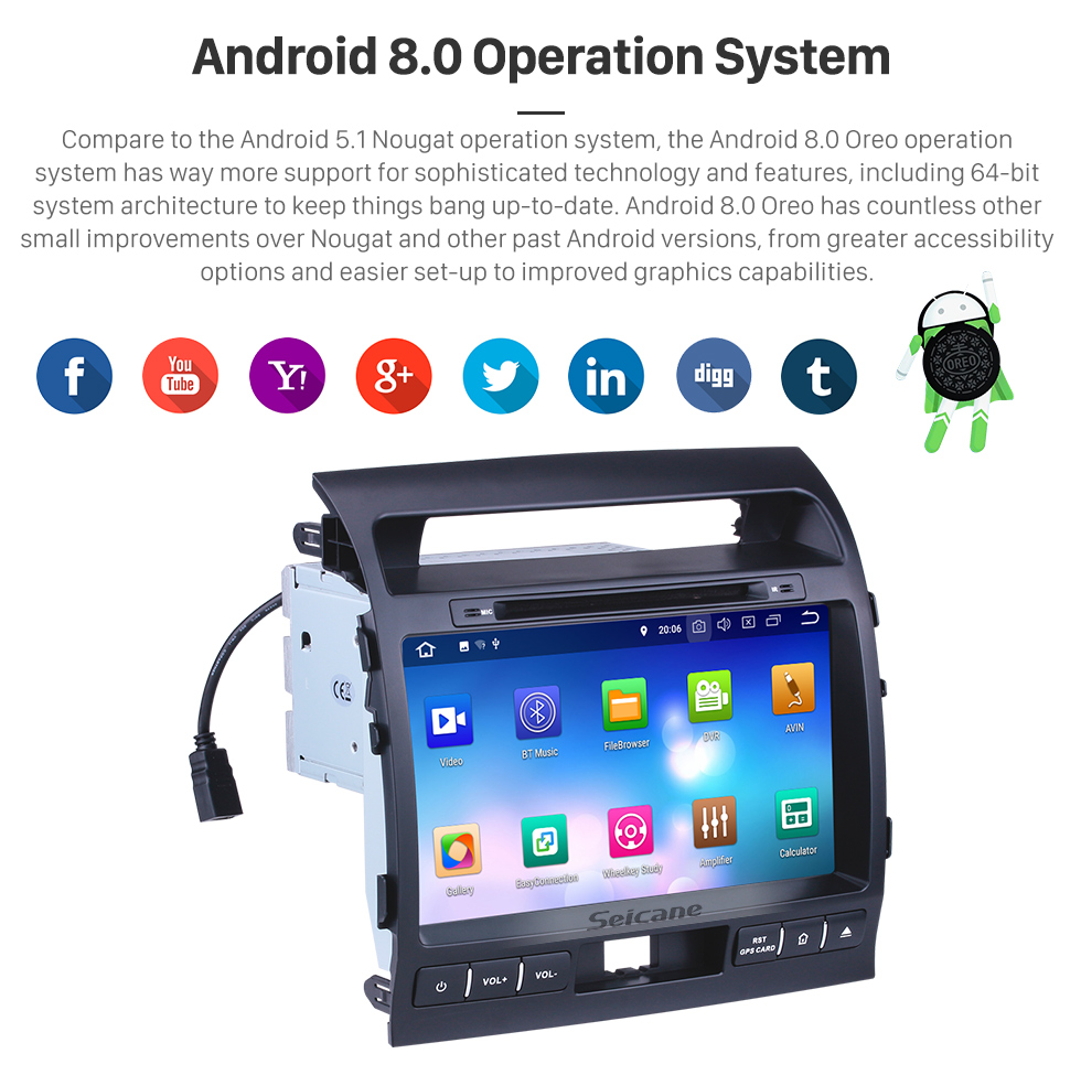 Seicane 9 inch Android 8.0 Autoradio GPS Navigation System for 2007-2013 Toyota Land Cruiser 200 with CD DVD Player Bluetooth 3G WiFi Mirror Link OBD2 Backup Camera Seicane 9 inch Android 8.0 Autoradio GPS Navigation System for 2007-2013 Toyota Land Cruiser 200 with CD DVD Player Bluetooth 3G WiFi Mirror Link OBD2 Backup Camera