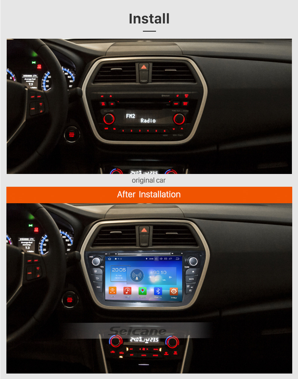 Seicane 8 inch 2013 2014 Suzuki S Cross Android 8.0 Radio DVD GPS navigation system with HD 1024*600 touch screen Bluetooth OBD2 DVR Rearview camera TV 1080P Video USB SD 3G WIFI Steering Wheel Control Mirror link Seicane 8 inch 2013 2014 Suzuki S Cross Android 8.0 Radio DVD GPS navigation system with HD 1024*600 touch screen Bluetooth OBD2 DVR Rearview camera TV 1080P Video USB SD 3G WIFI Steering Wheel Control Mirror link